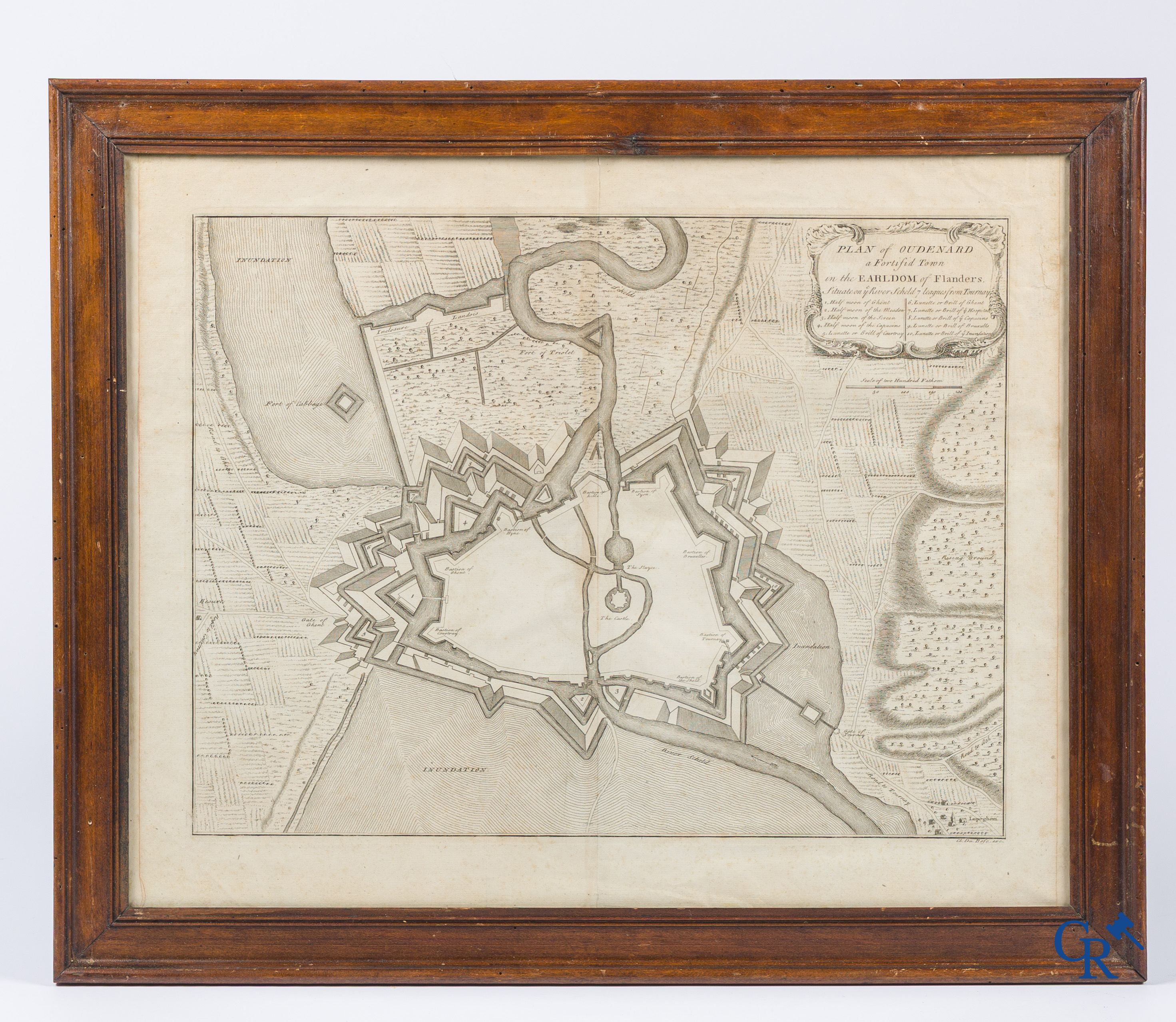 Oudenaarde, 7 antique maps, including battle plans, city and wall plans, etc. 17th-18th century.