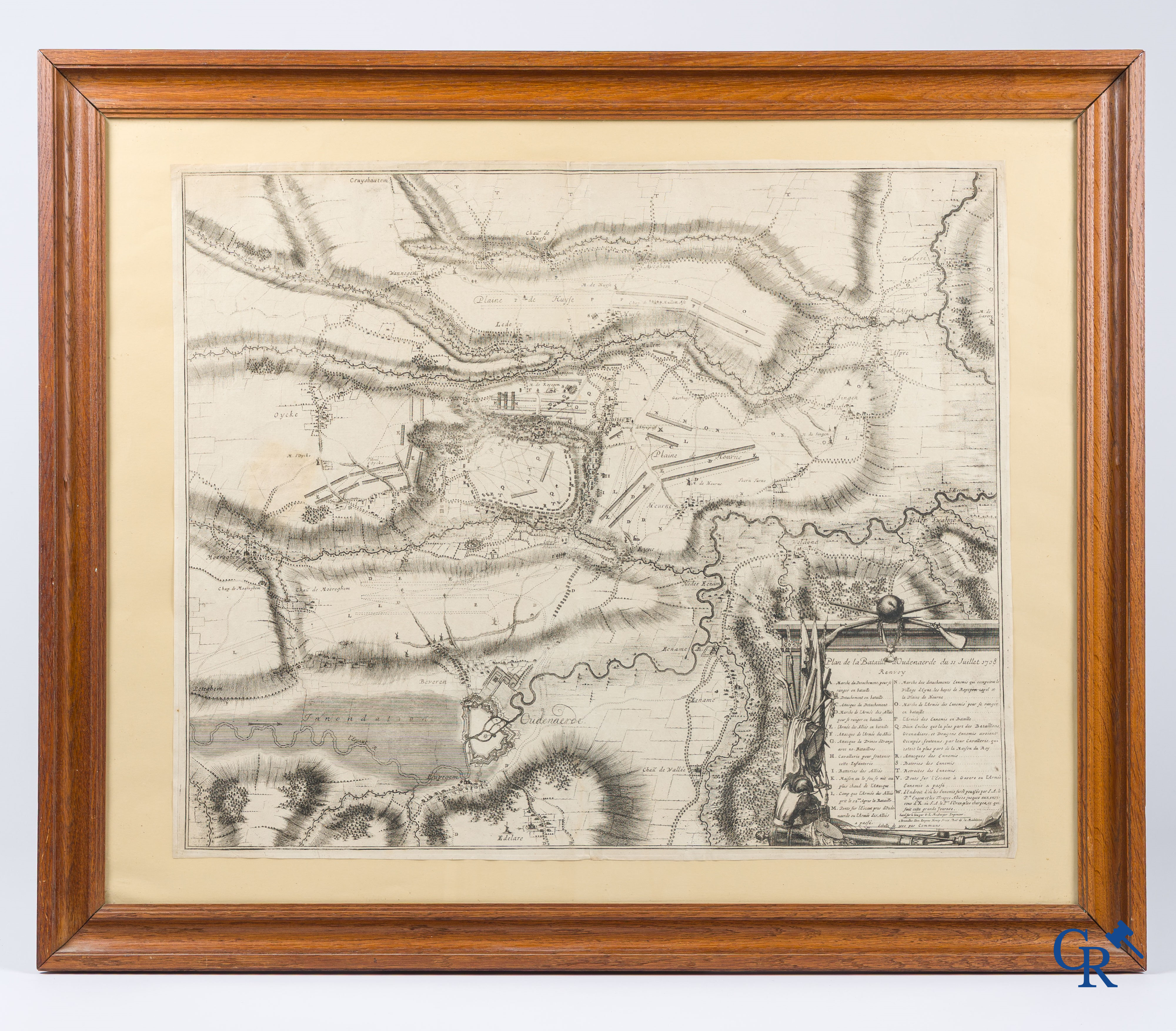 Oudenaarde, 7 antique maps, including battle plans, city and wall plans, etc. 17th-18th century.