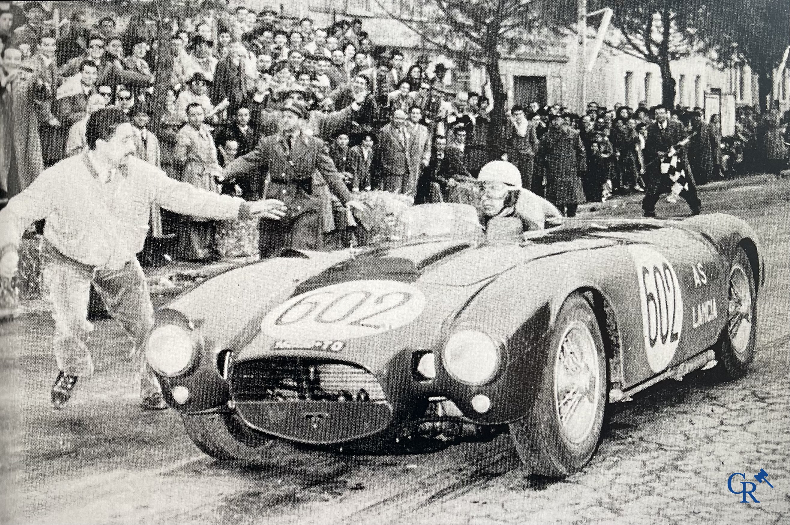 Pianetti G., Alberto Ascari, winner of the 21st Mille Miglia 1954 in his Lancia D24 with competition number 602.