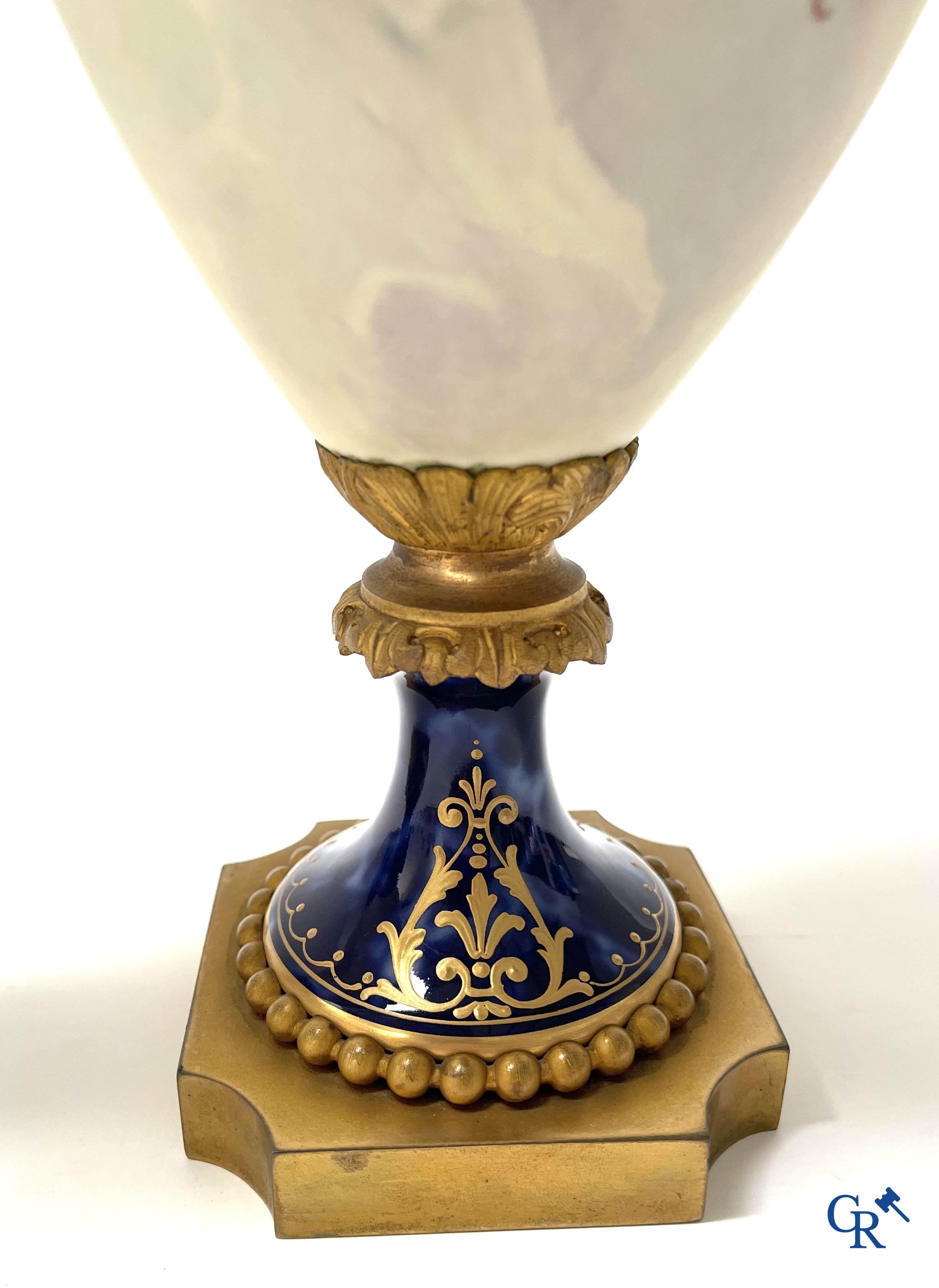 Sèvres. E. Pernodet. Pair of vases in Sèvres porcelain and bronze mounts. Signed, circa 1900.