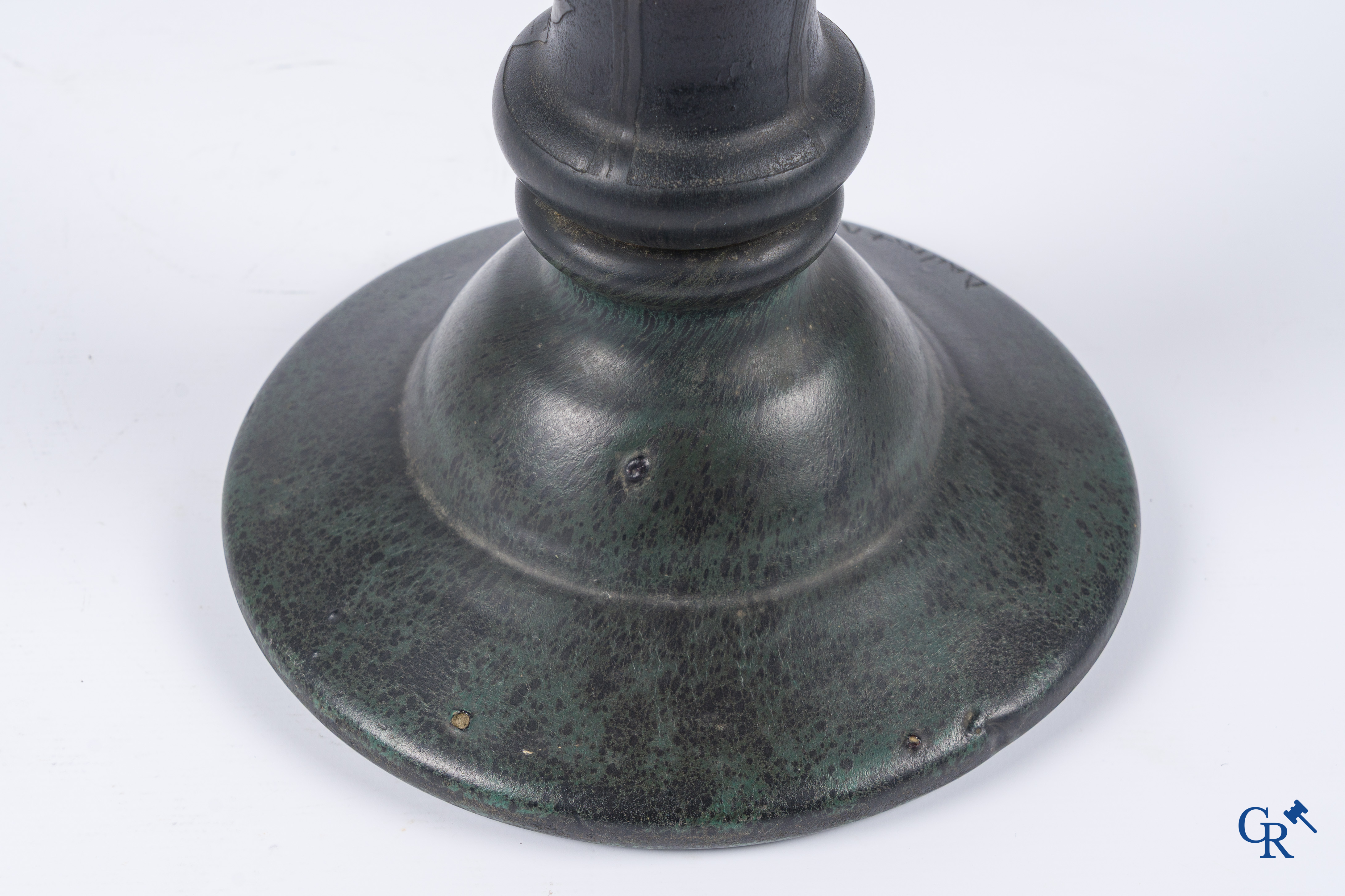 Daum Nancy France, vase in glass paste with a decor of poppies.