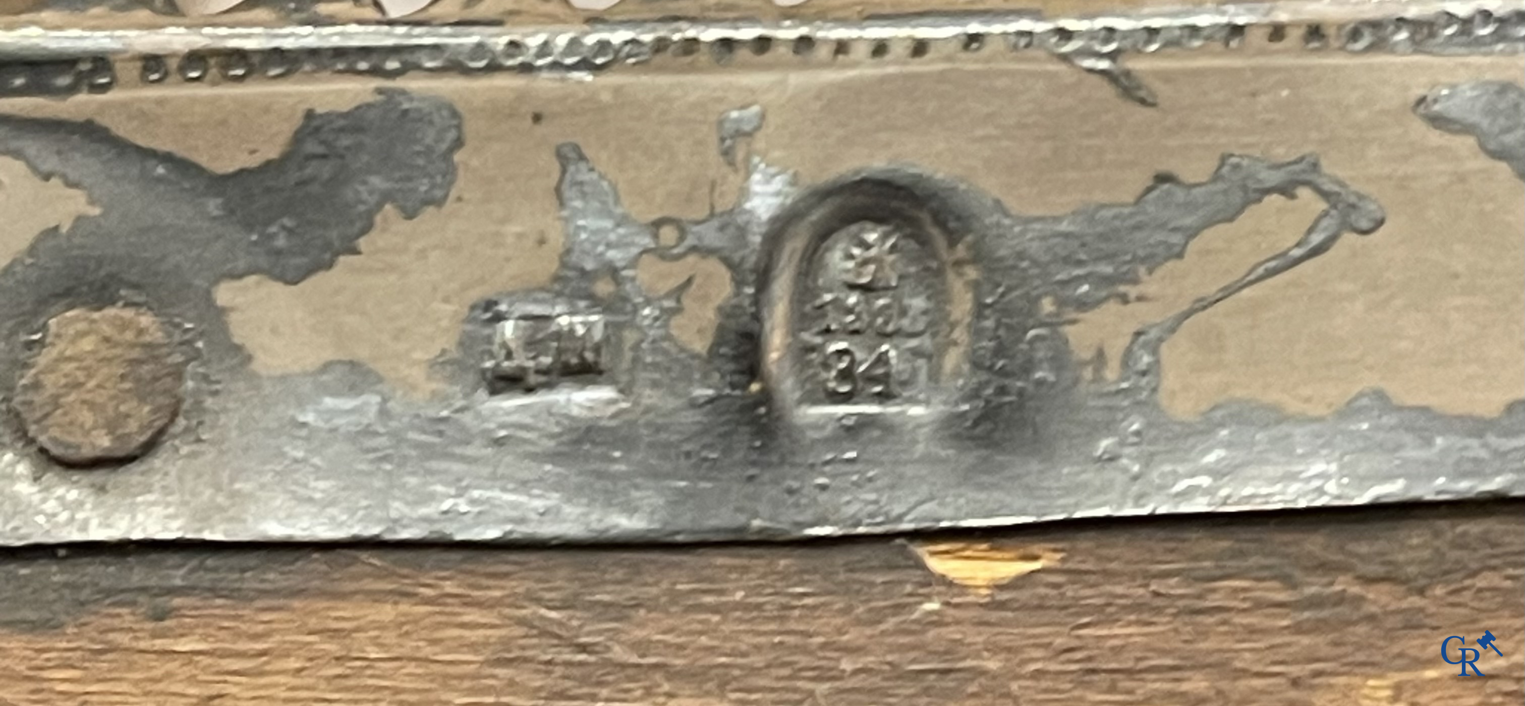 Russian work. The birth of Jesus. Important Russian icon with silver oklad. Silver grade 84 and dated 1883.