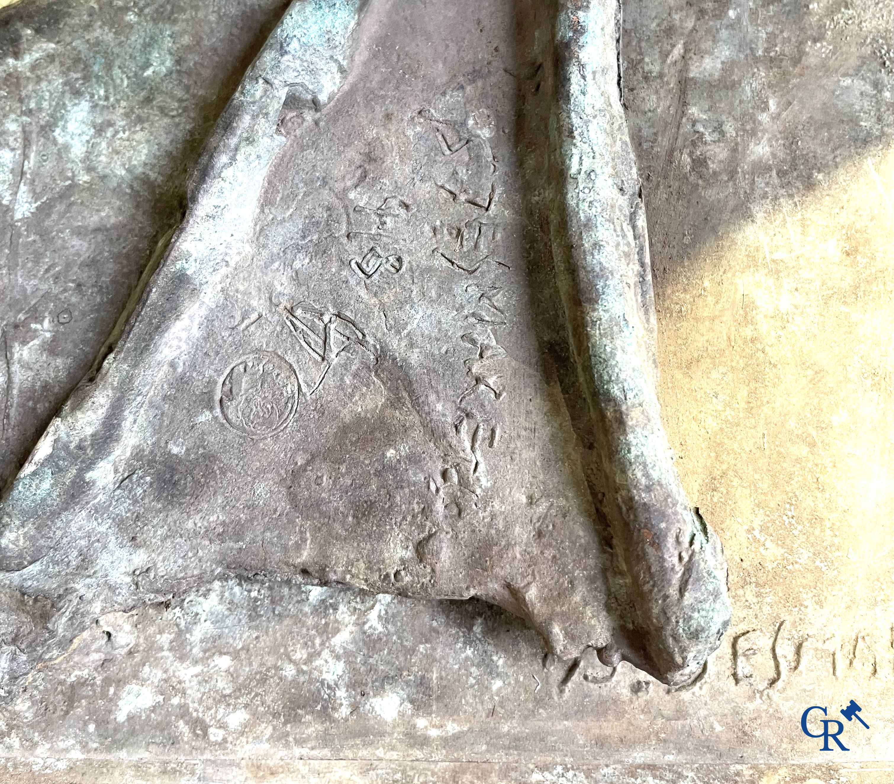 Jan Desmarets (1961) (*) Bronze, An imposing goose and a heron in patinated bronze. Signed.