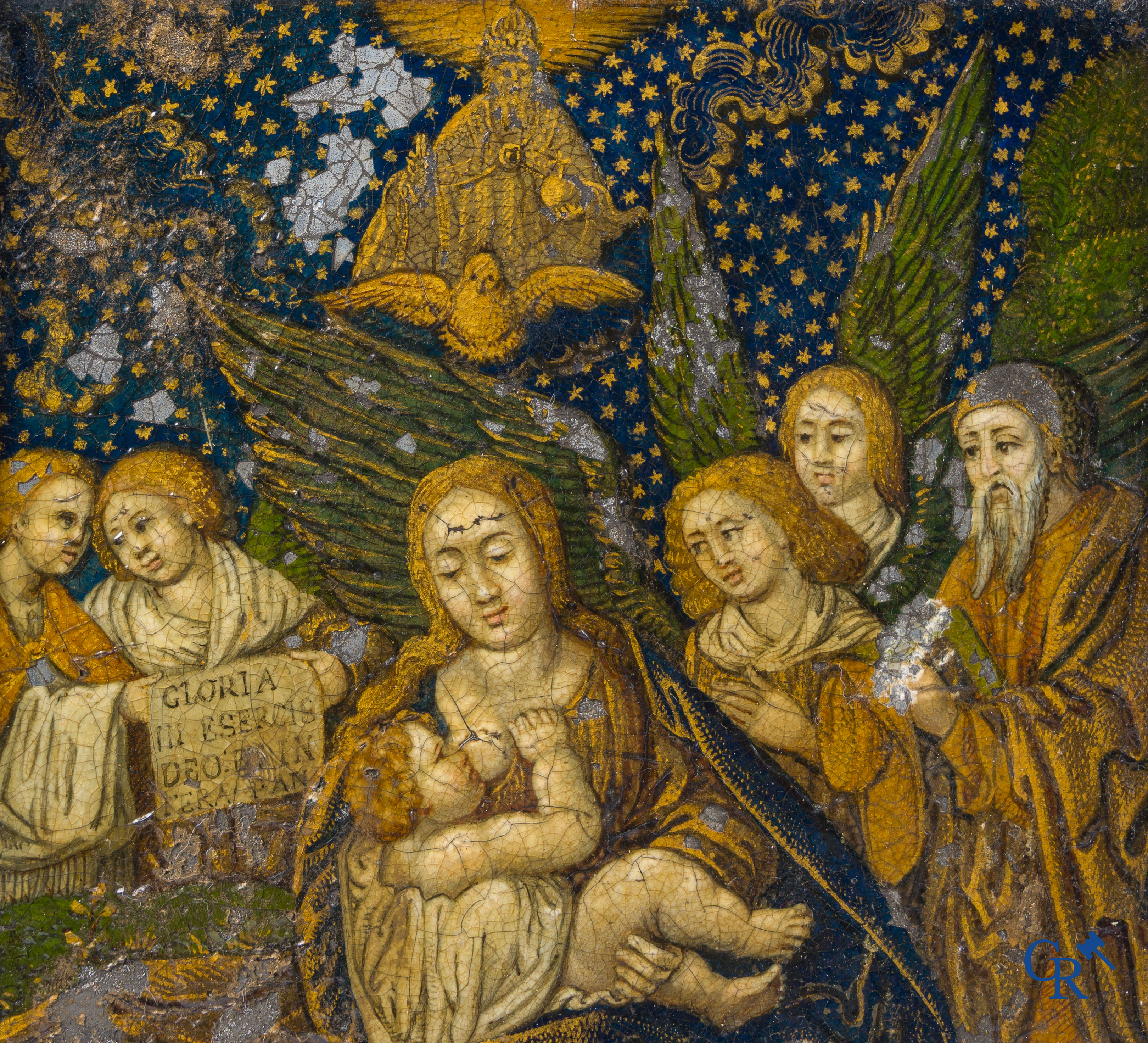 Madonna met kind. Frankrijk XVe-XVIe eeuw. Hoogstwaarschijnlijk Limoges, omgeving van de familie Pénicaud.