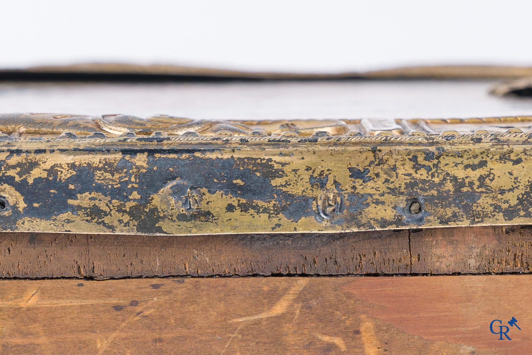 Russian work. The birth of Jesus. Important Russian icon with silver oklad. Silver grade 84 and dated 1883.