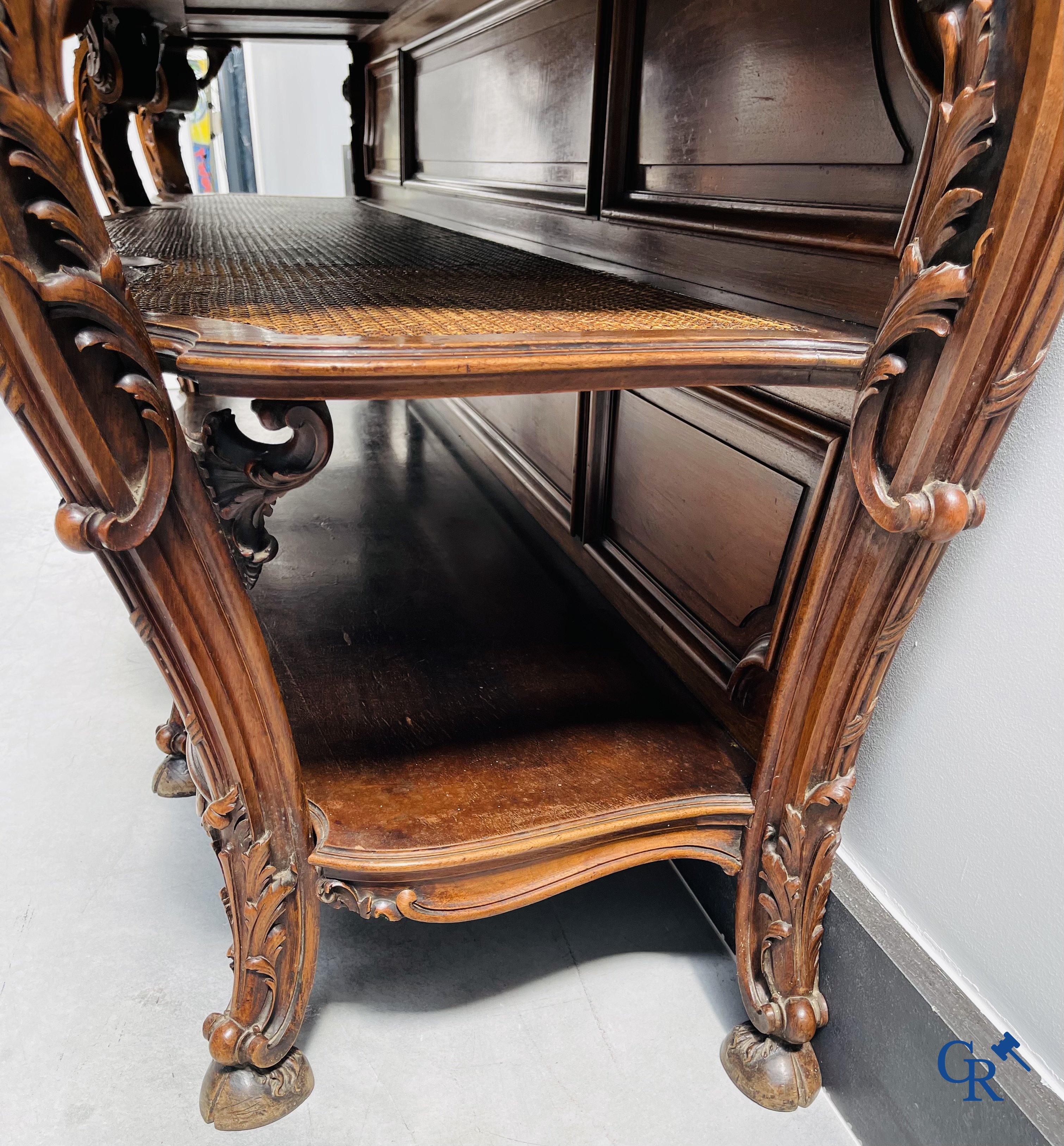 Maison Roll, 42, Rue Faubourg St. Antoine Paris. An exceptionally dessert furniture in carved walnut. LXVI style.