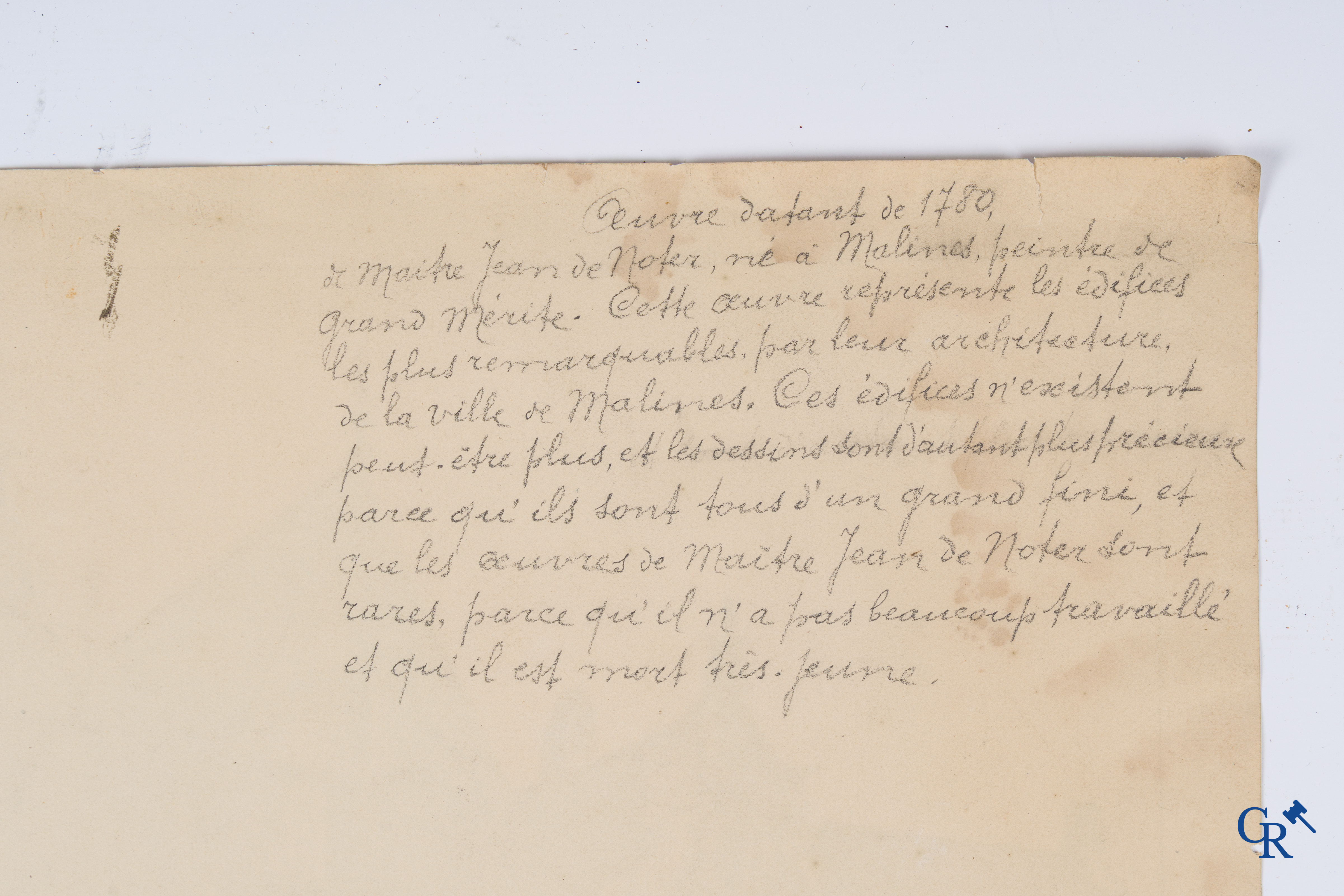 Jean-Baptiste André De Noter (1786-1855) Inkt en waterverf. Zichten van de stad Mechelen.