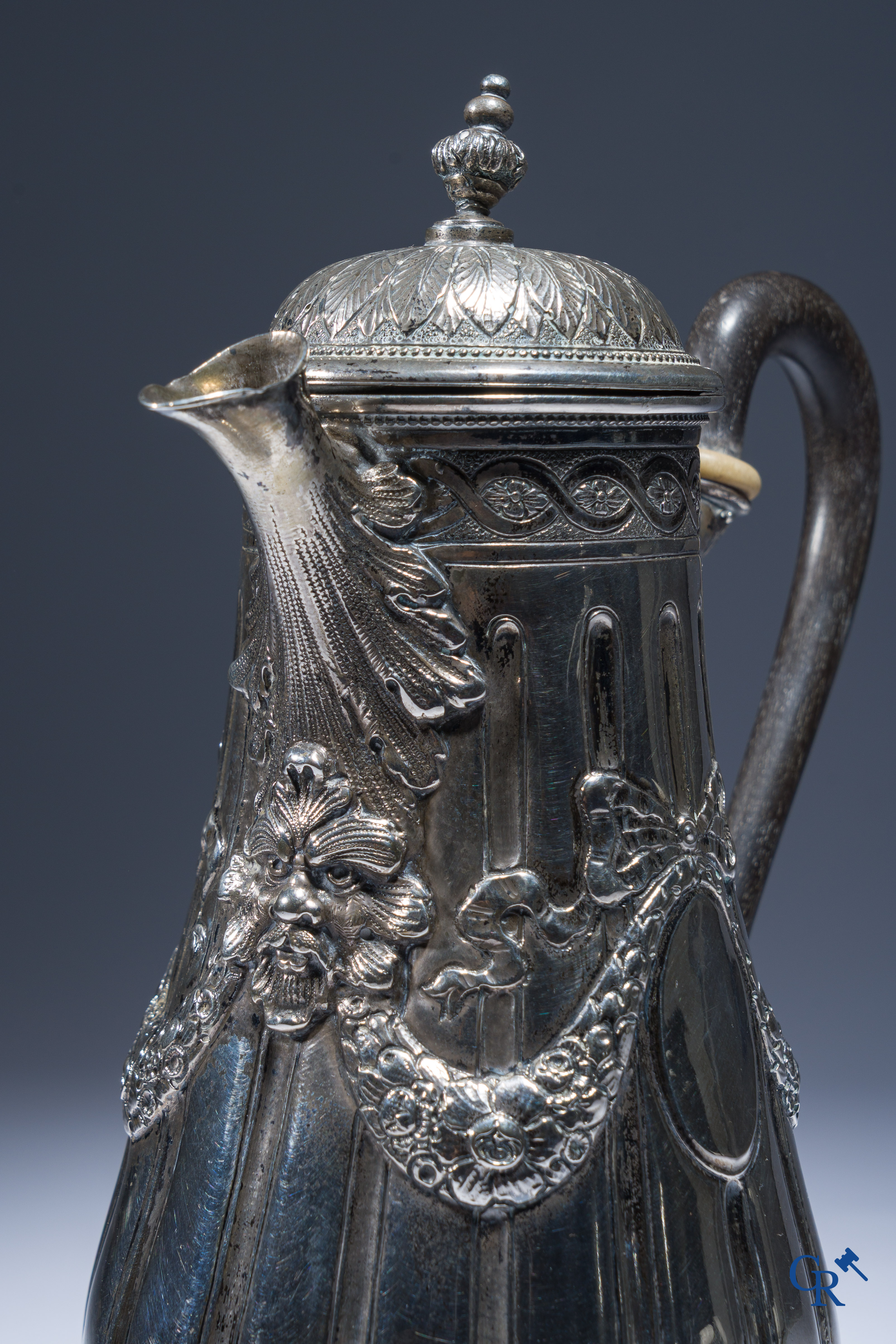 A silver jug in LXVI style. Multiple hallmarks.