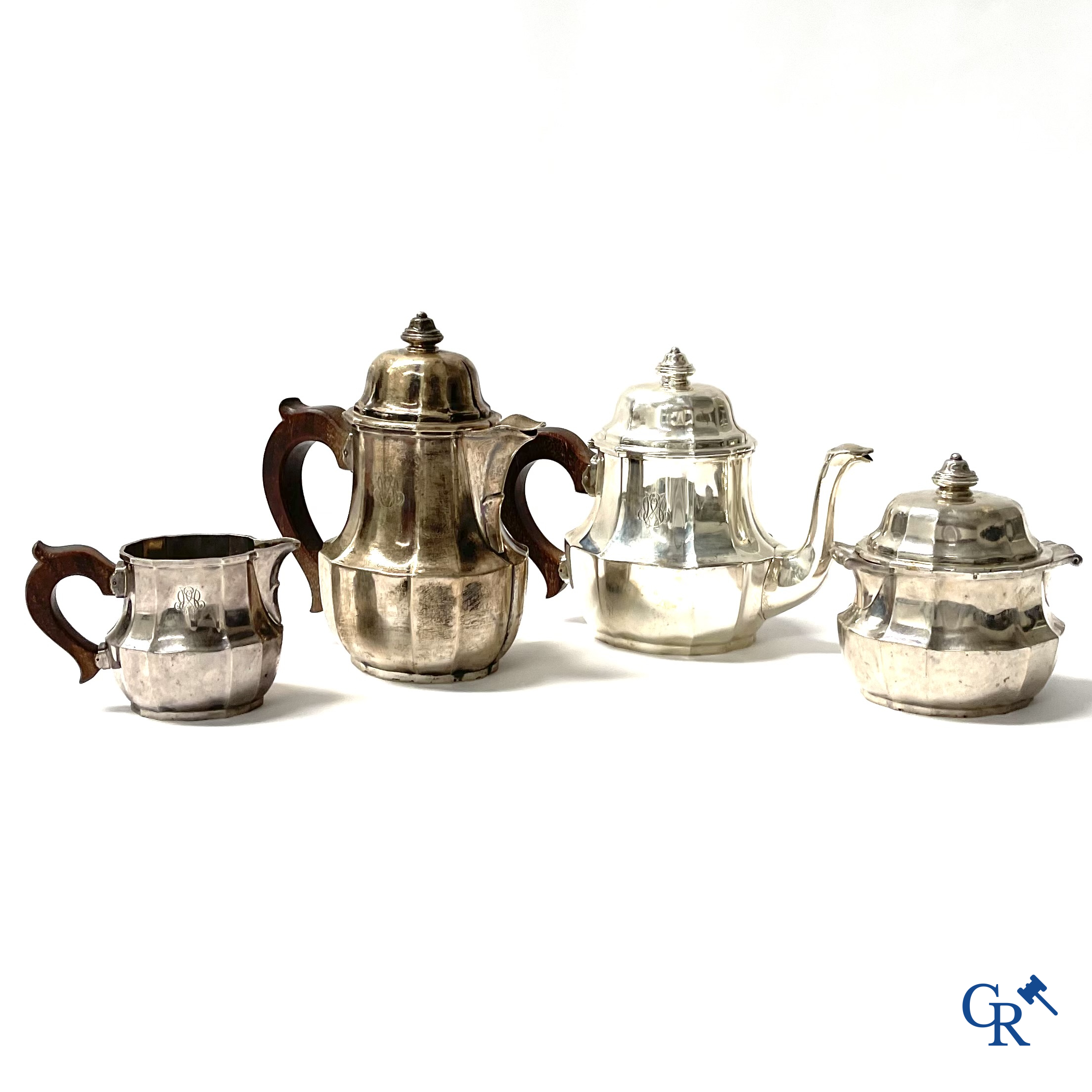 Tétard Frères, Paris. Part of a coffee and tea set in silver. Minerva head and Tétard hall marks.