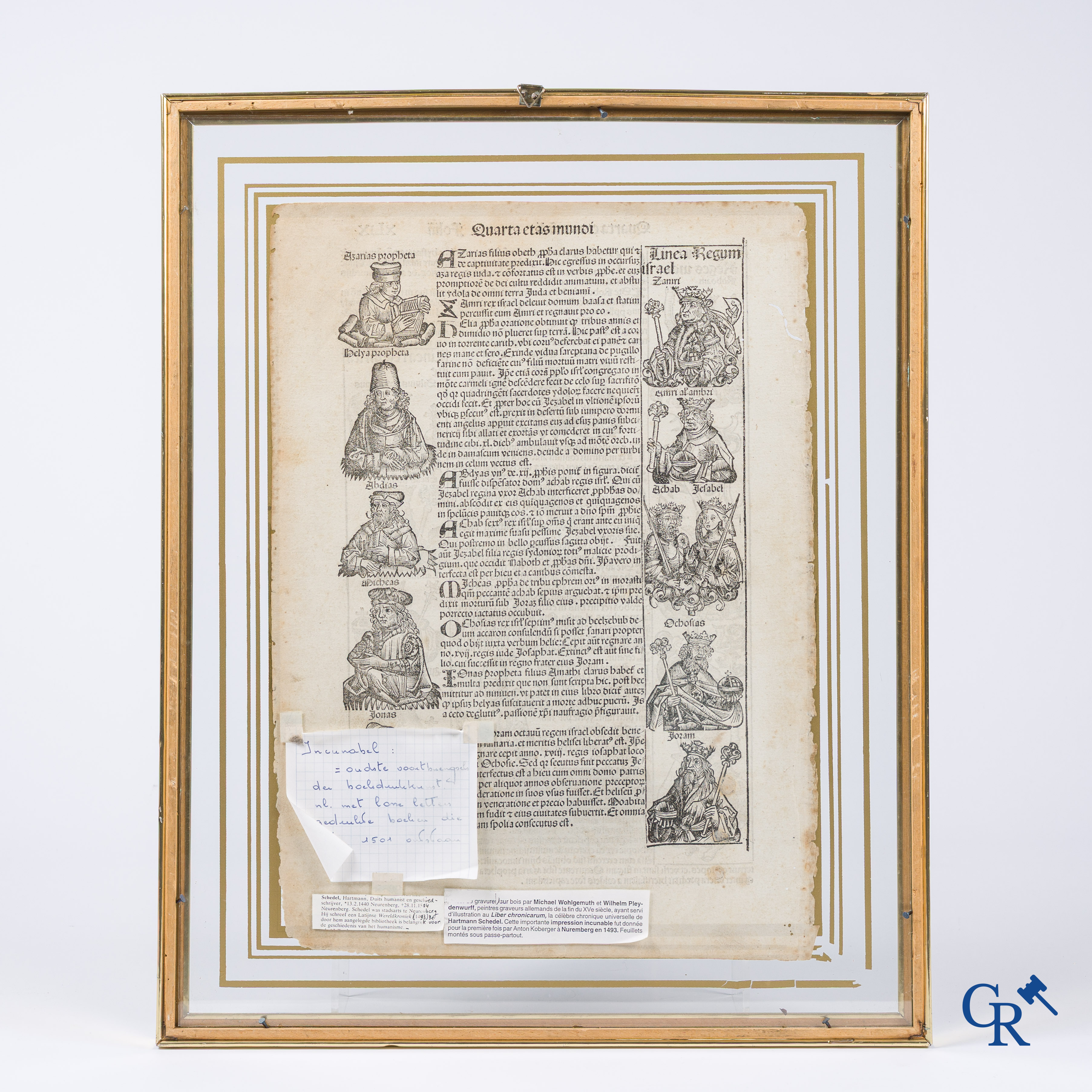 Hartmann Schedel (1440-1514), ingekaderde pagina uit de Nuremberg Chronicle.