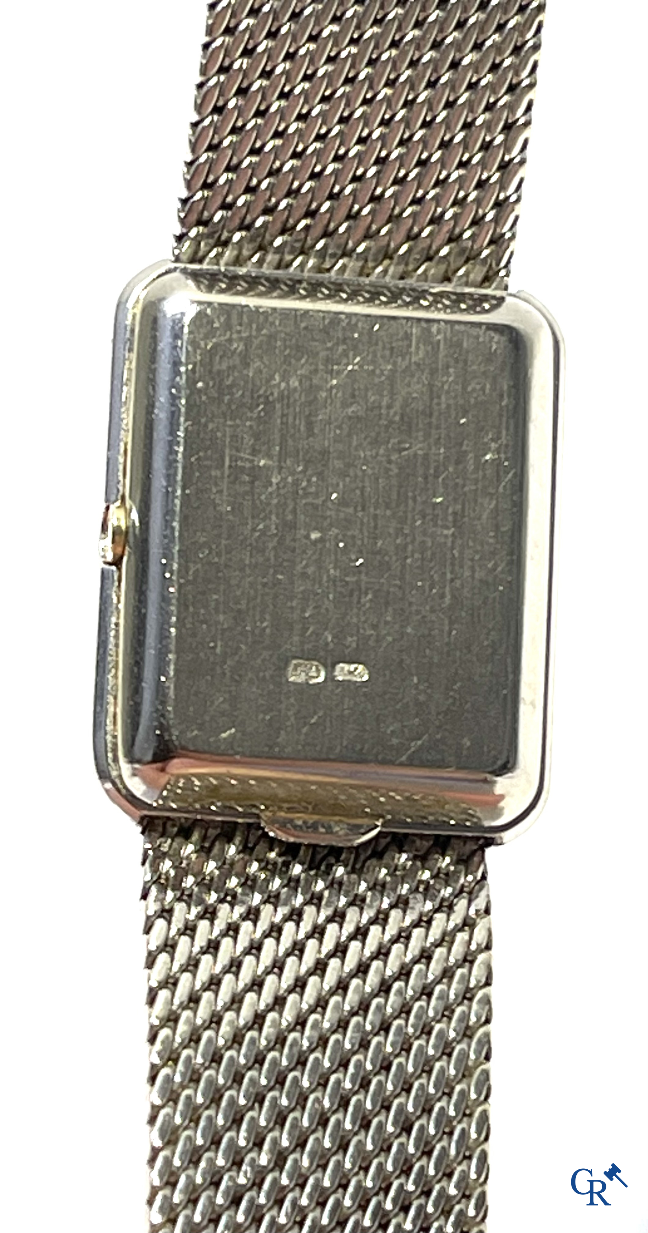 Omega De Ville, damespolshorloge in wit goud 750°/00 en kleine briljanten. Quartz. Zwitsers werk.