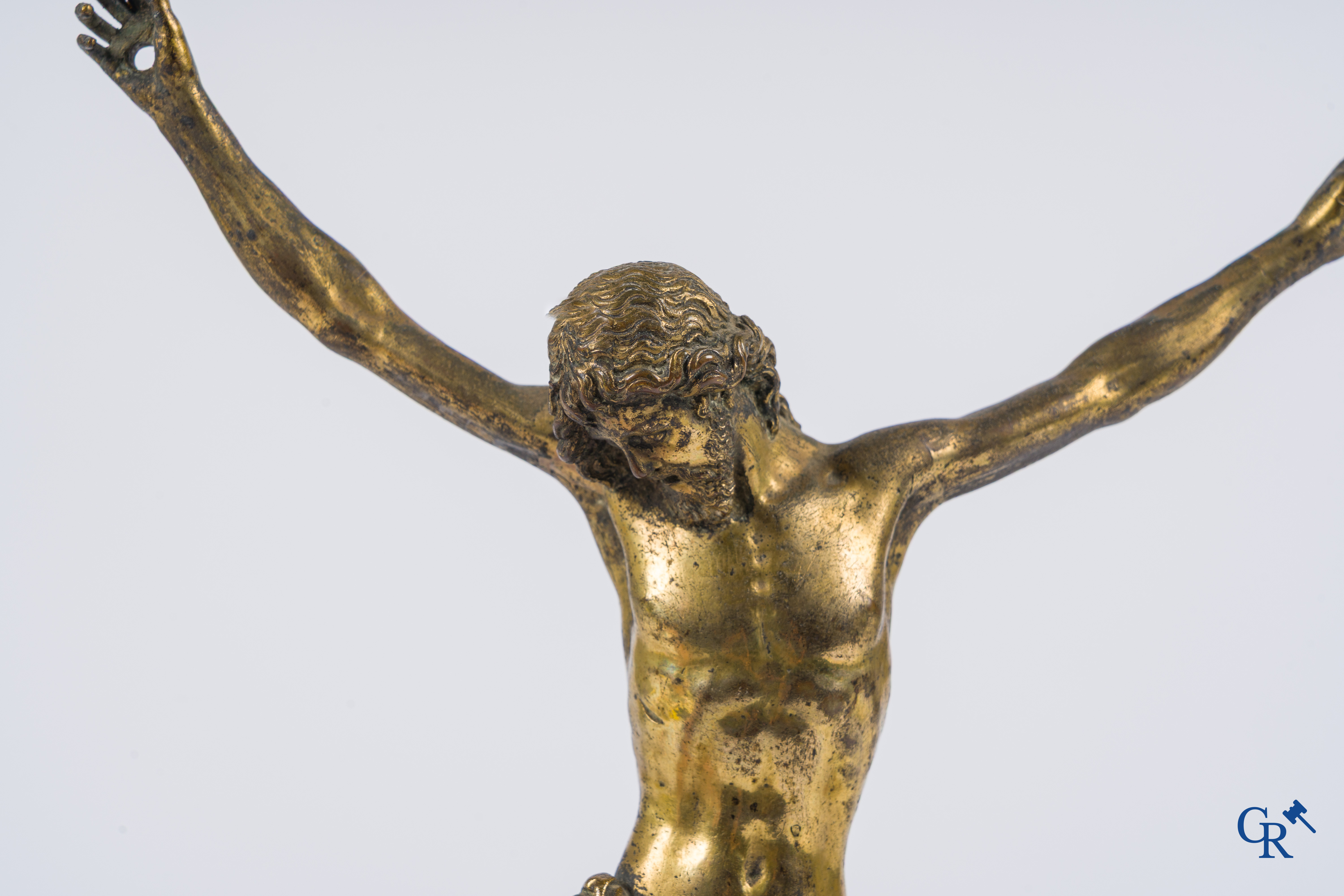 Representation of Christ in gilded bronze. 17th-18th century.