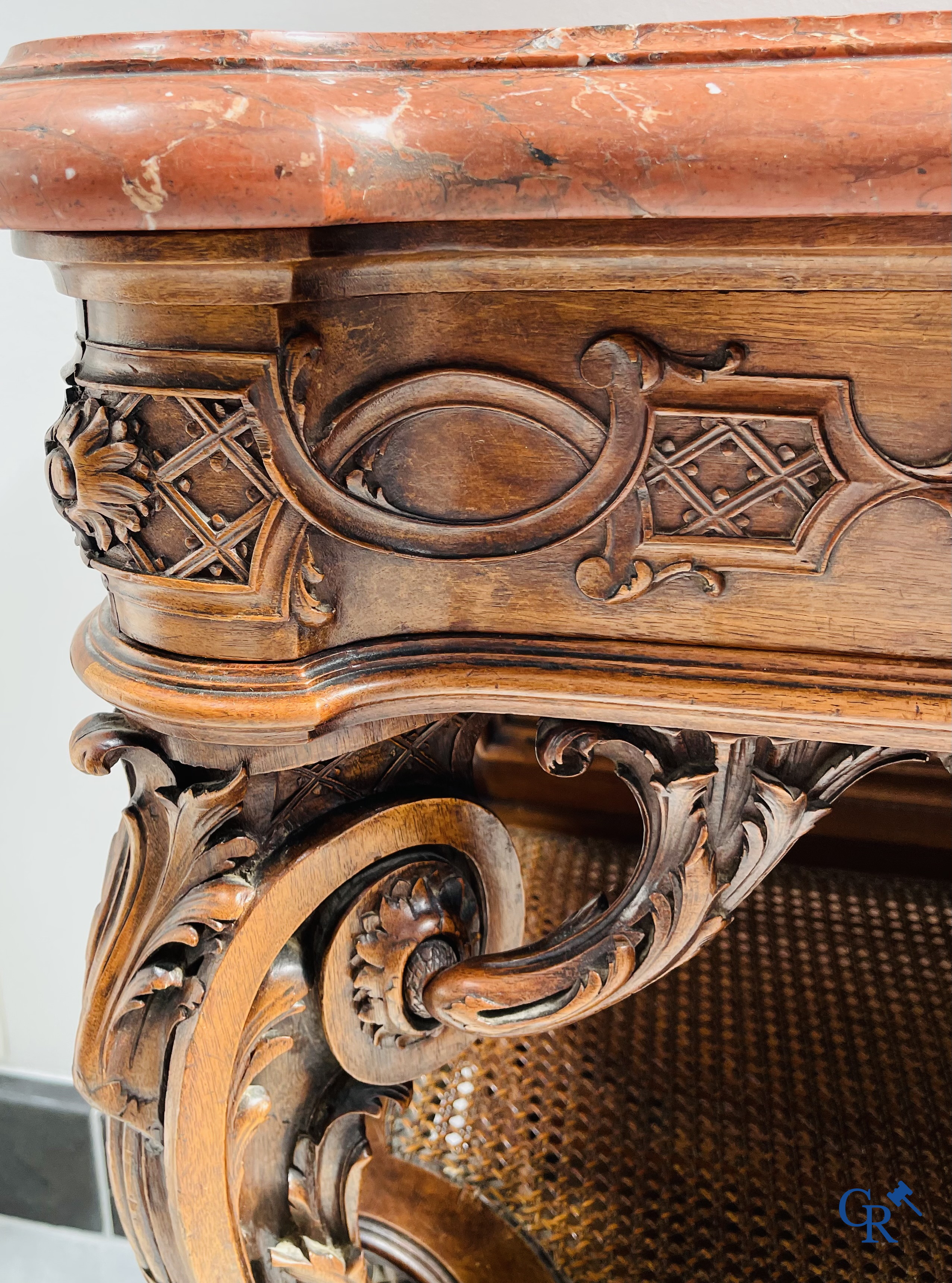 Maison Roll, 42, Rue Faubourg St. Antoine Paris. An exceptionally dessert furniture in carved walnut. LXVI style.