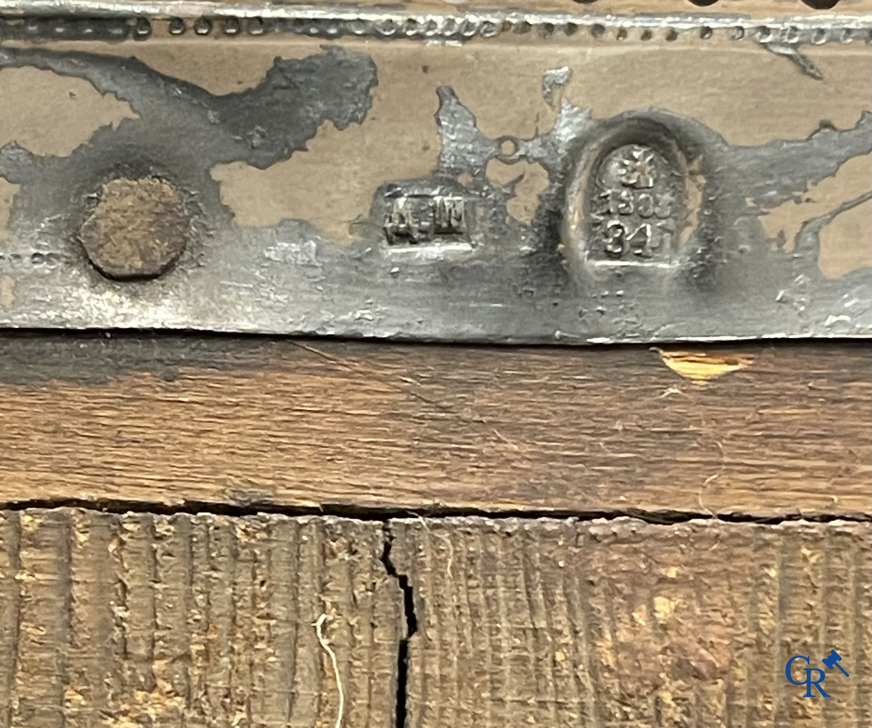 Russian work. The birth of Jesus. Important Russian icon with silver oklad. Silver grade 84 and dated 1883.