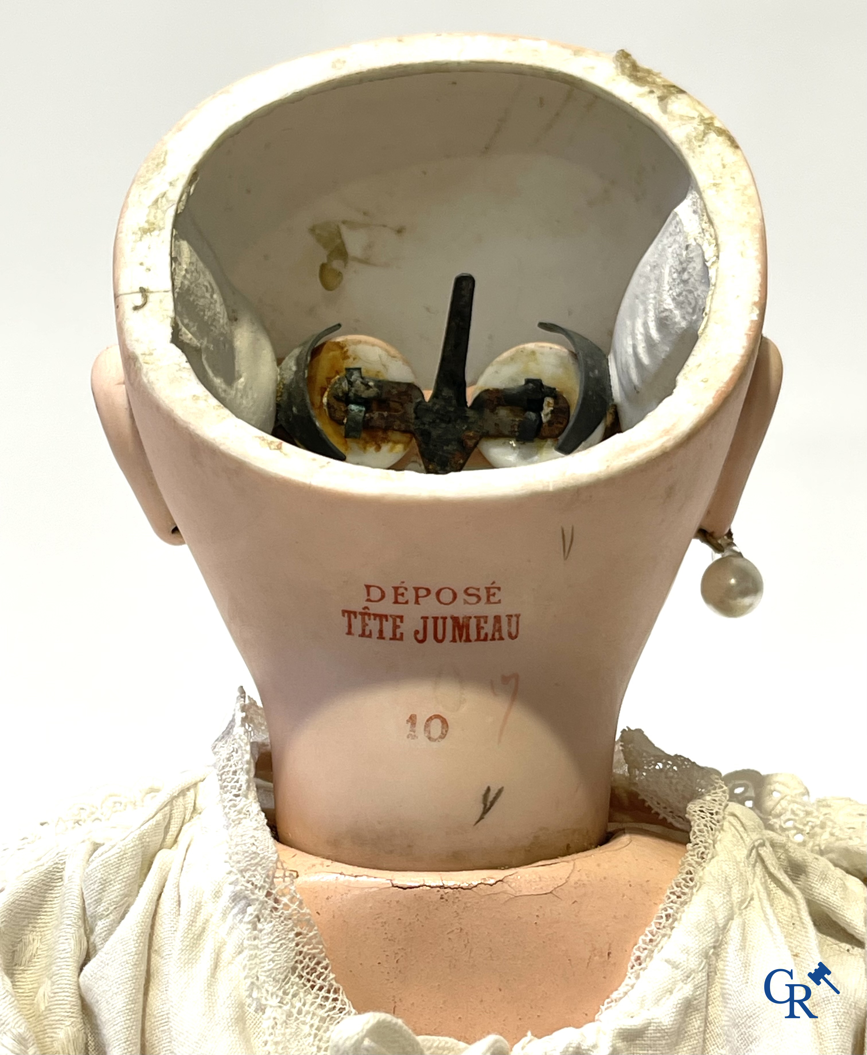 Old toys, Jumeau, doll with porcelain head marked Tête Jumeau Déposé, n°10.