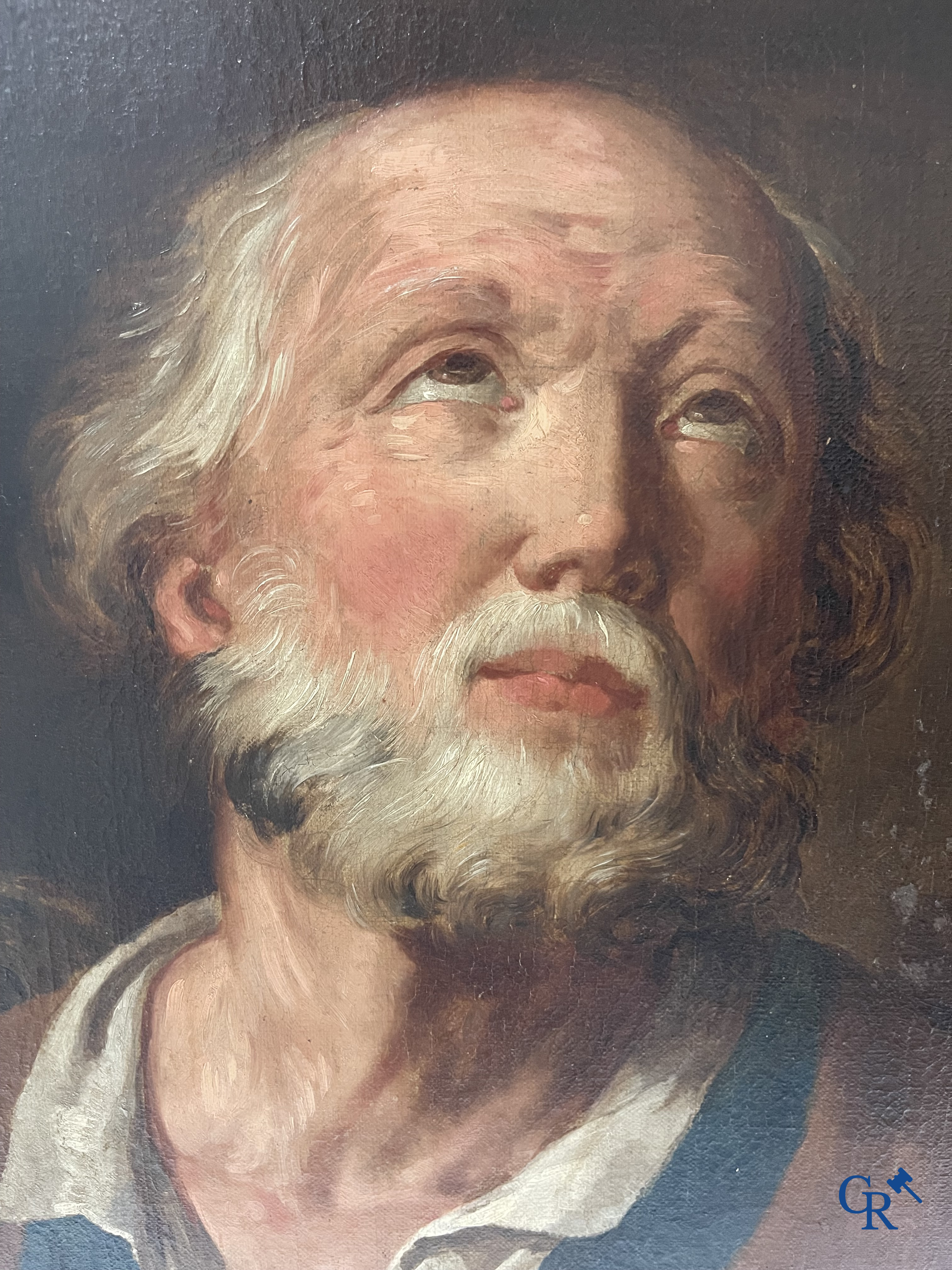 Pierre Joseph Verhaghen (1728-1811) Saint Peter with the cock. Oil on canvas. Signed P.J. Verhaghen fecit 1802.