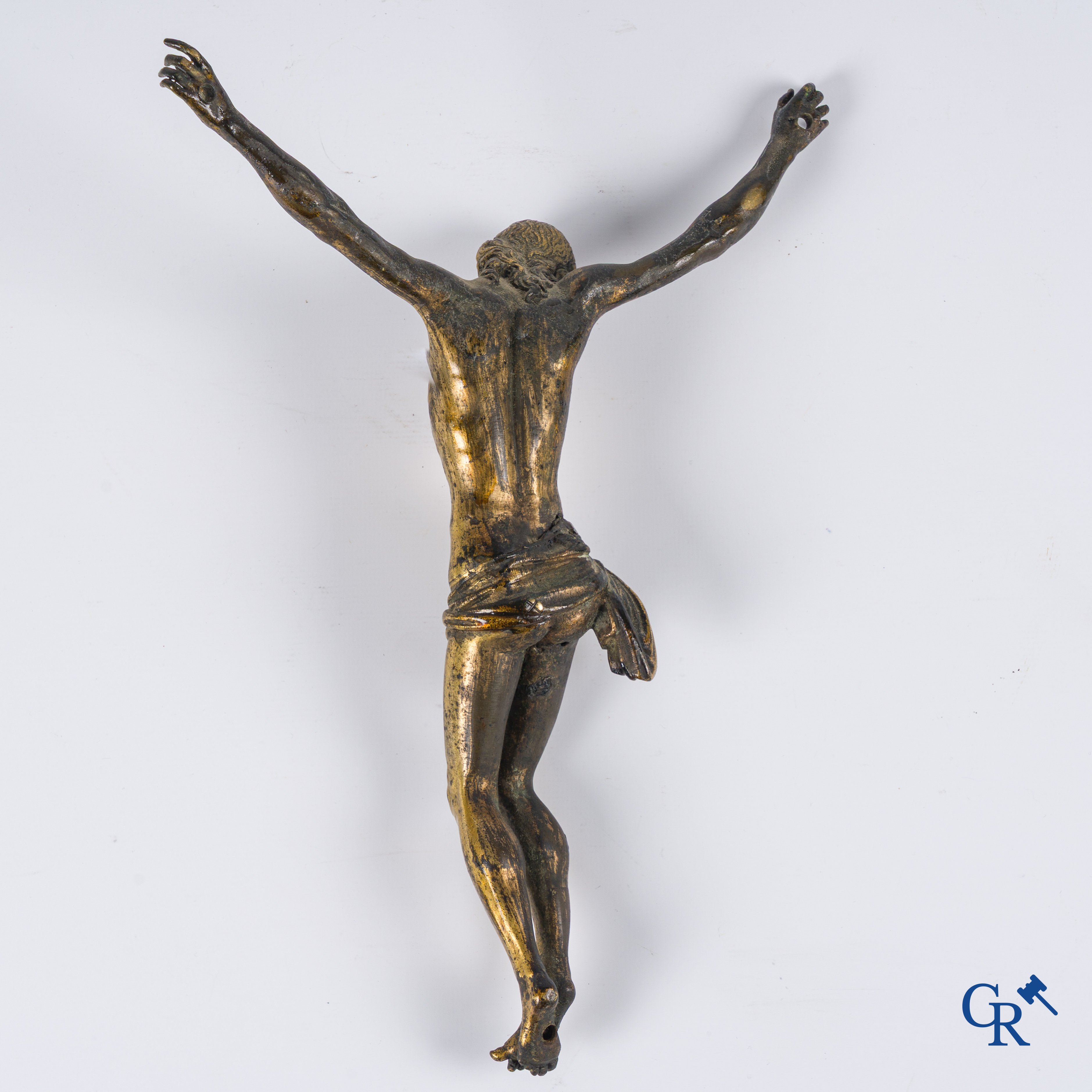 Representation of Christ in gilded bronze. 17th-18th century.