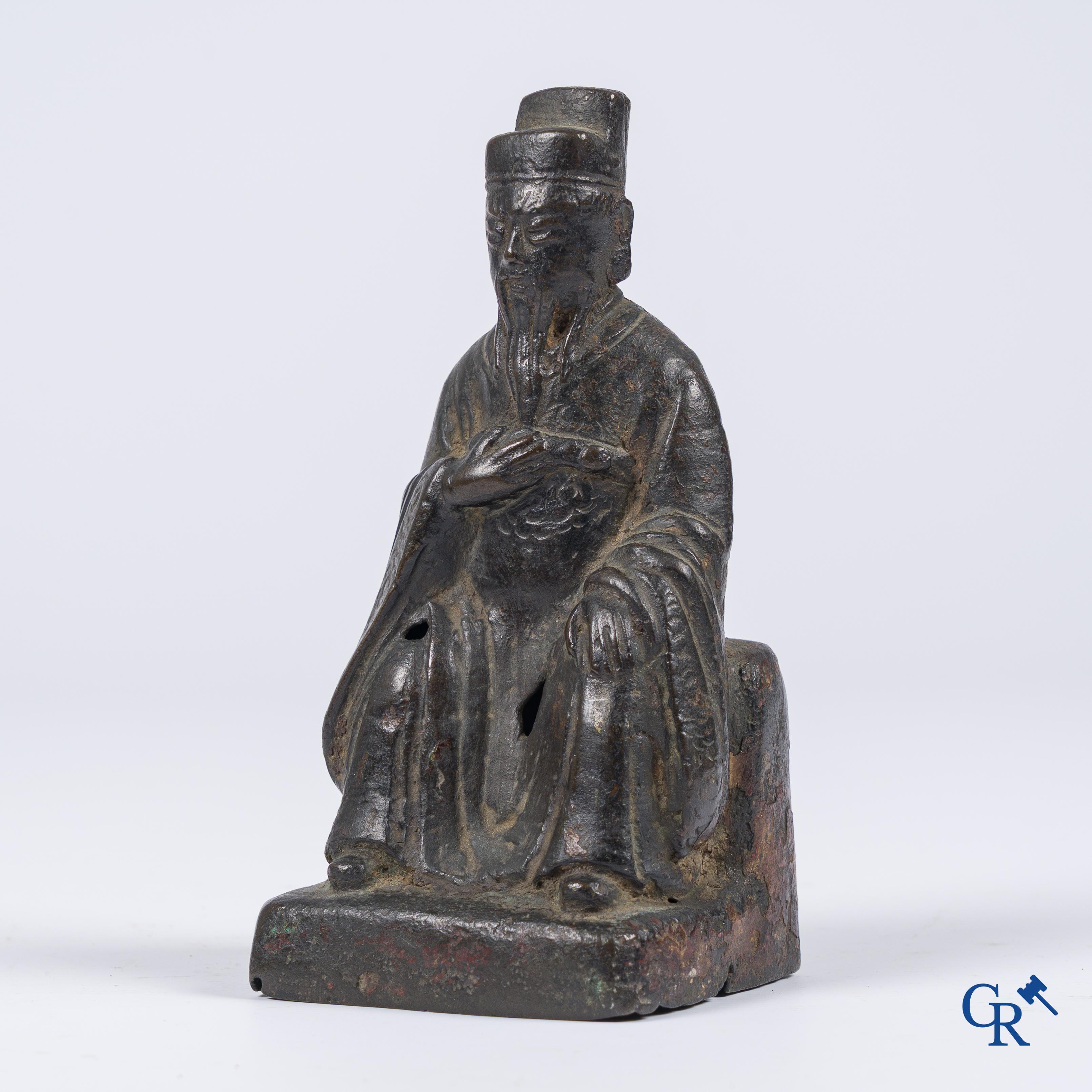 Asian Art, a seated bronze Buddha, Ming.