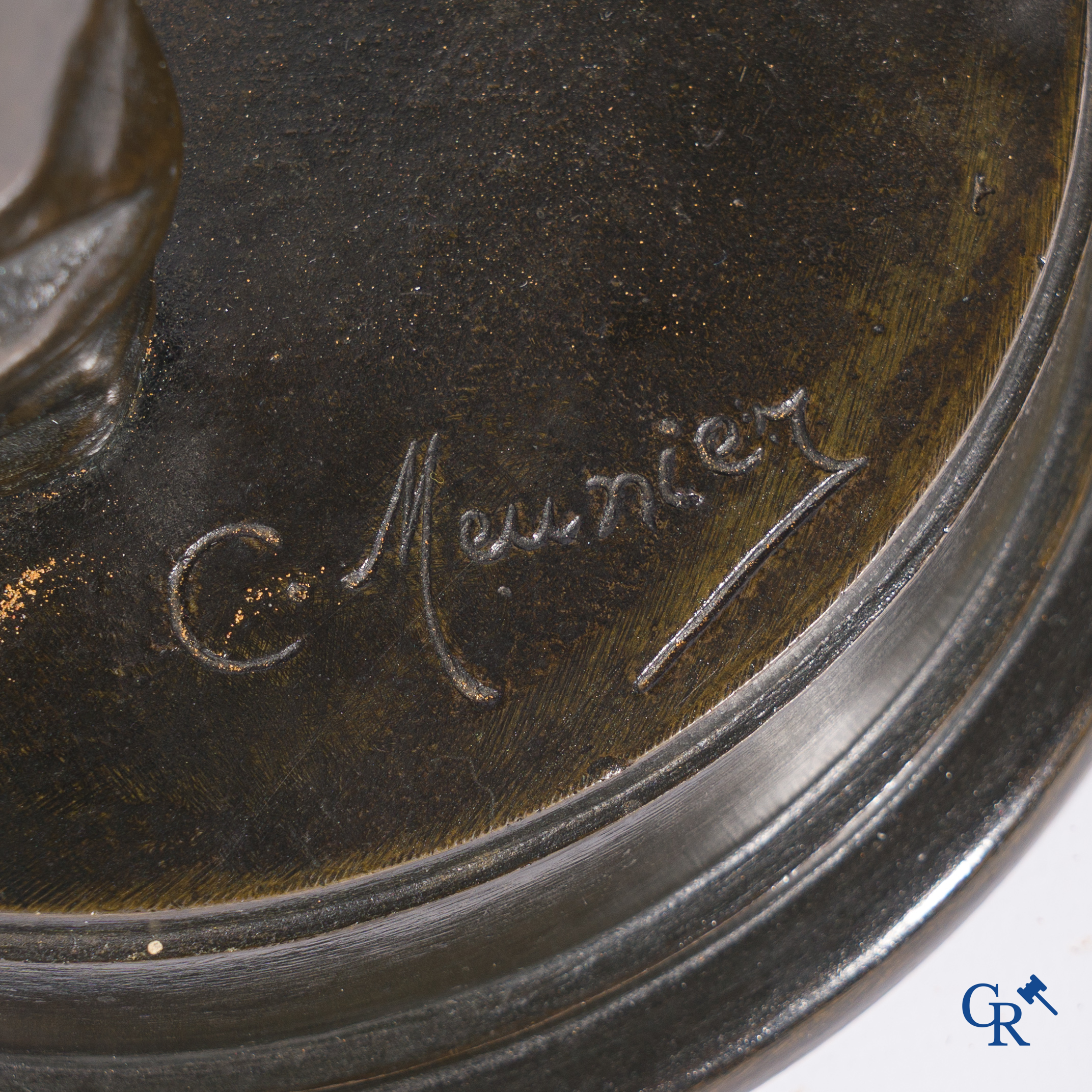 Constantin Emile Meunier (1831-1905) (*) Finely worked bronze with brown patina, Signed C. Meunier.