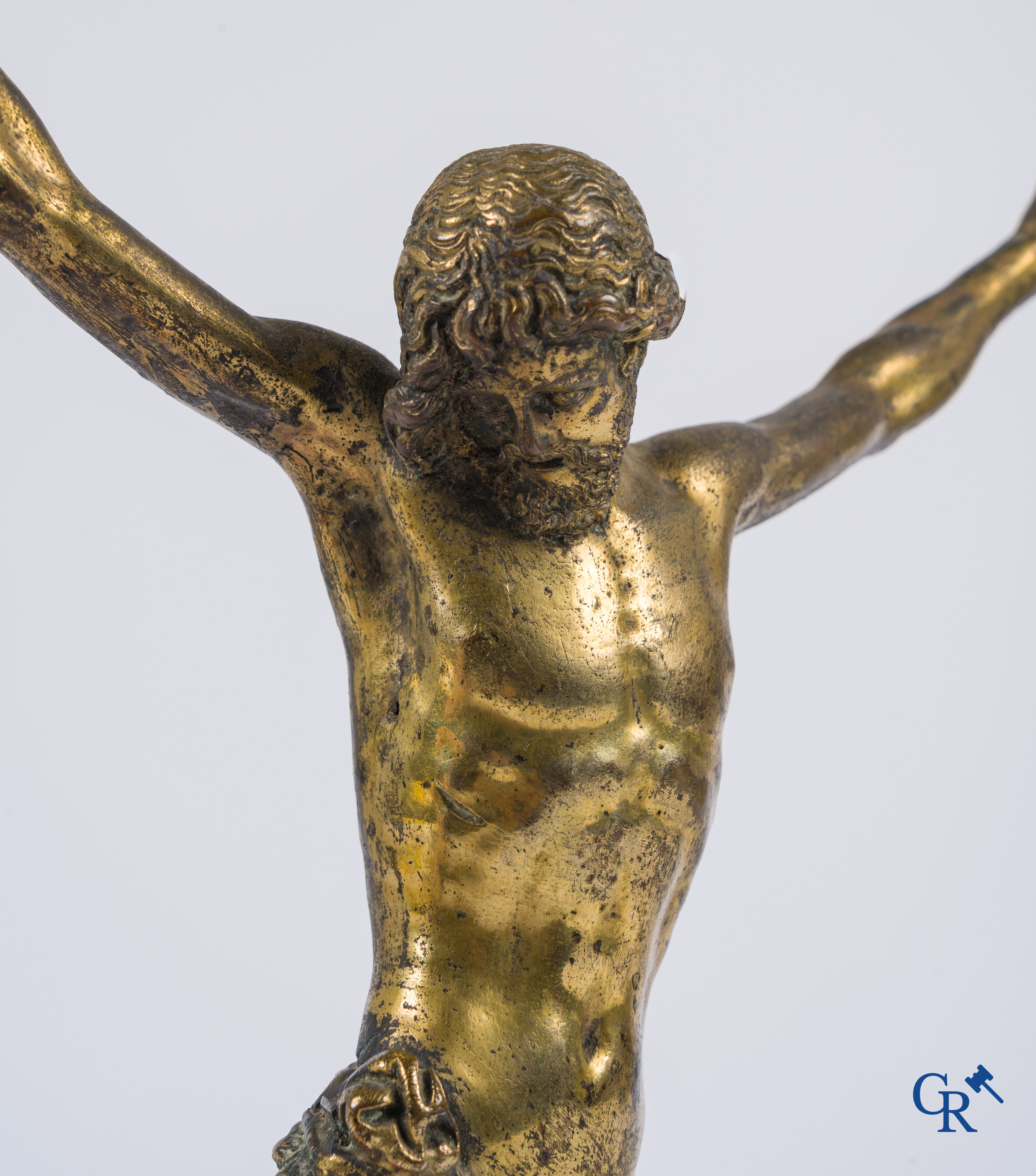 Representation of Christ in gilded bronze. 17th-18th century.
