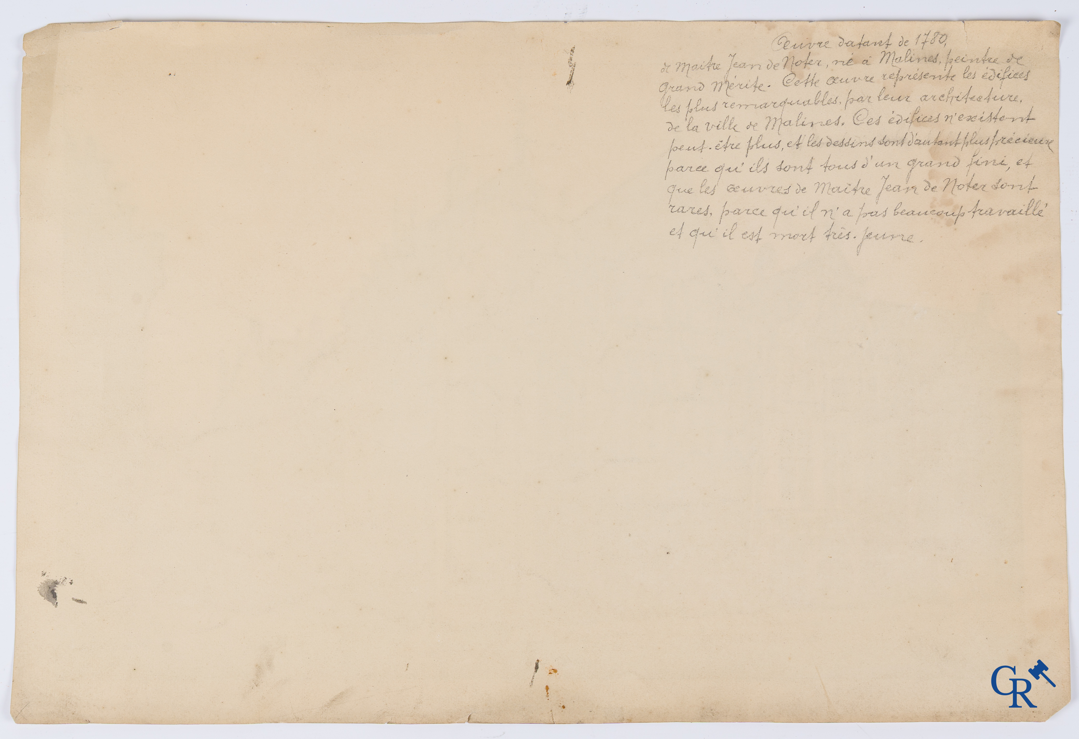 Jean-Baptiste André De Noter (1786-1855) Inkt en waterverf. Zichten van de stad Mechelen.