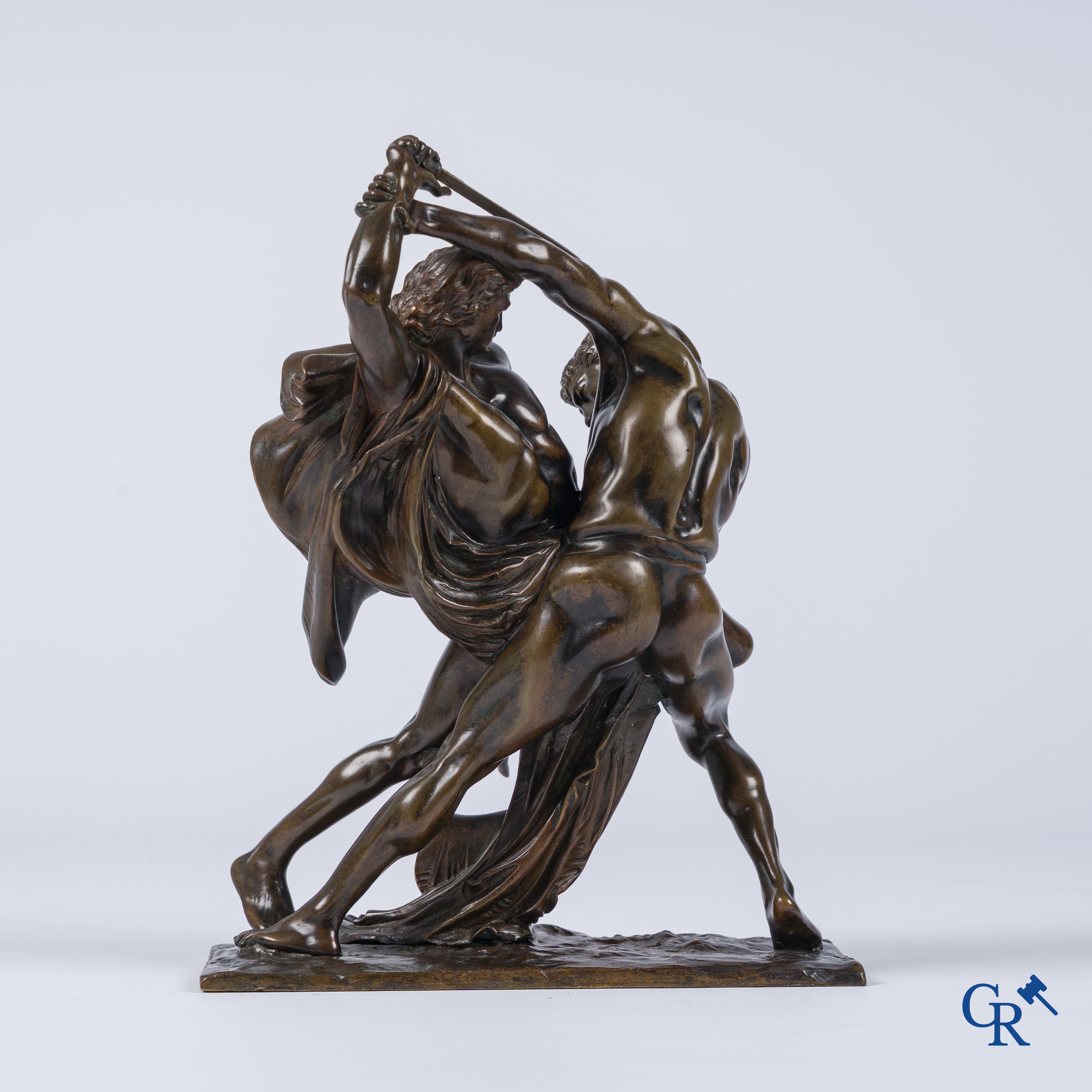 D'après Johann Peter Molin (1814-1873) "Le combat" Bronze à patine brune. XIXème siècle.