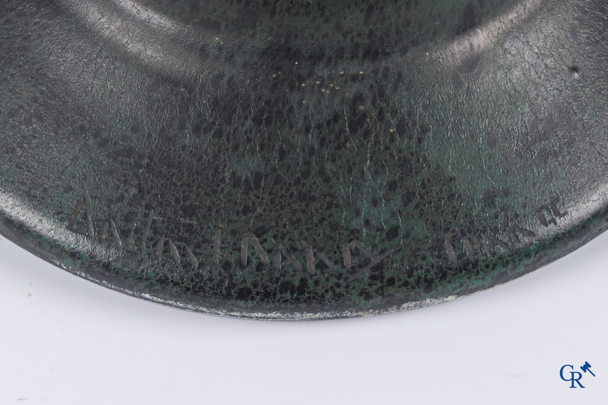 Daum Nancy France, vase in glass paste with a decor of poppies.