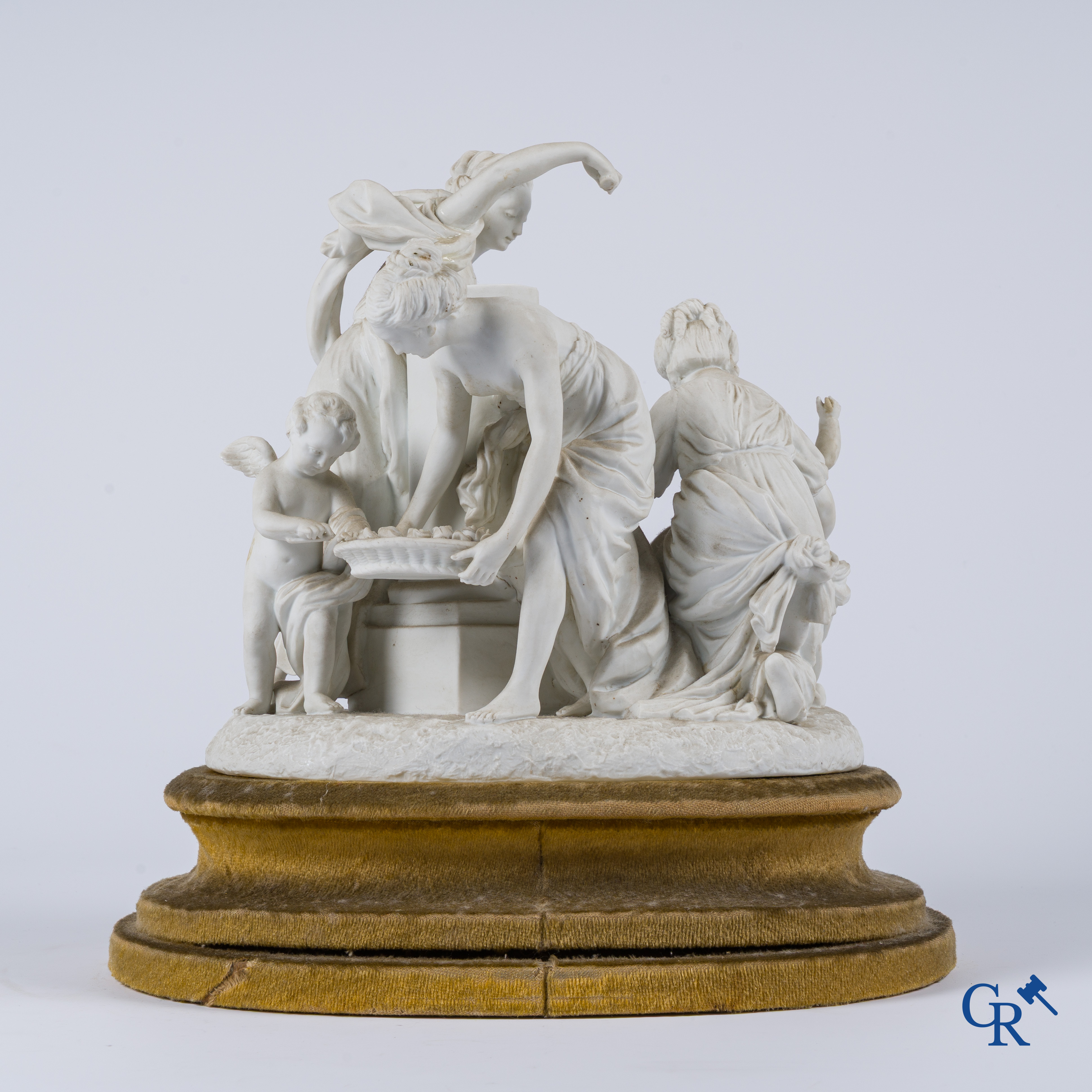 Sèvres, Allegorie van de liefde. Groep in biscuit porselein van Sèvres. Gemerkt. 19de eeuw.