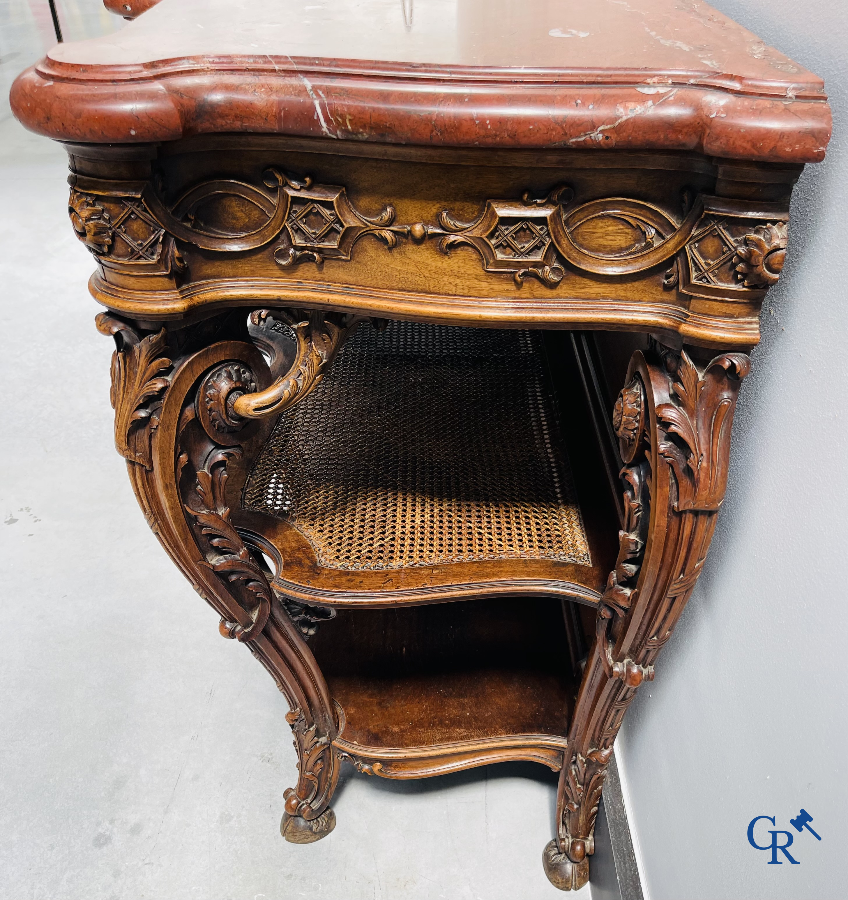 Maison Roll, 42, Rue Faubourg St. Antoine Paris. An exceptionally dessert furniture in carved walnut. LXVI style.