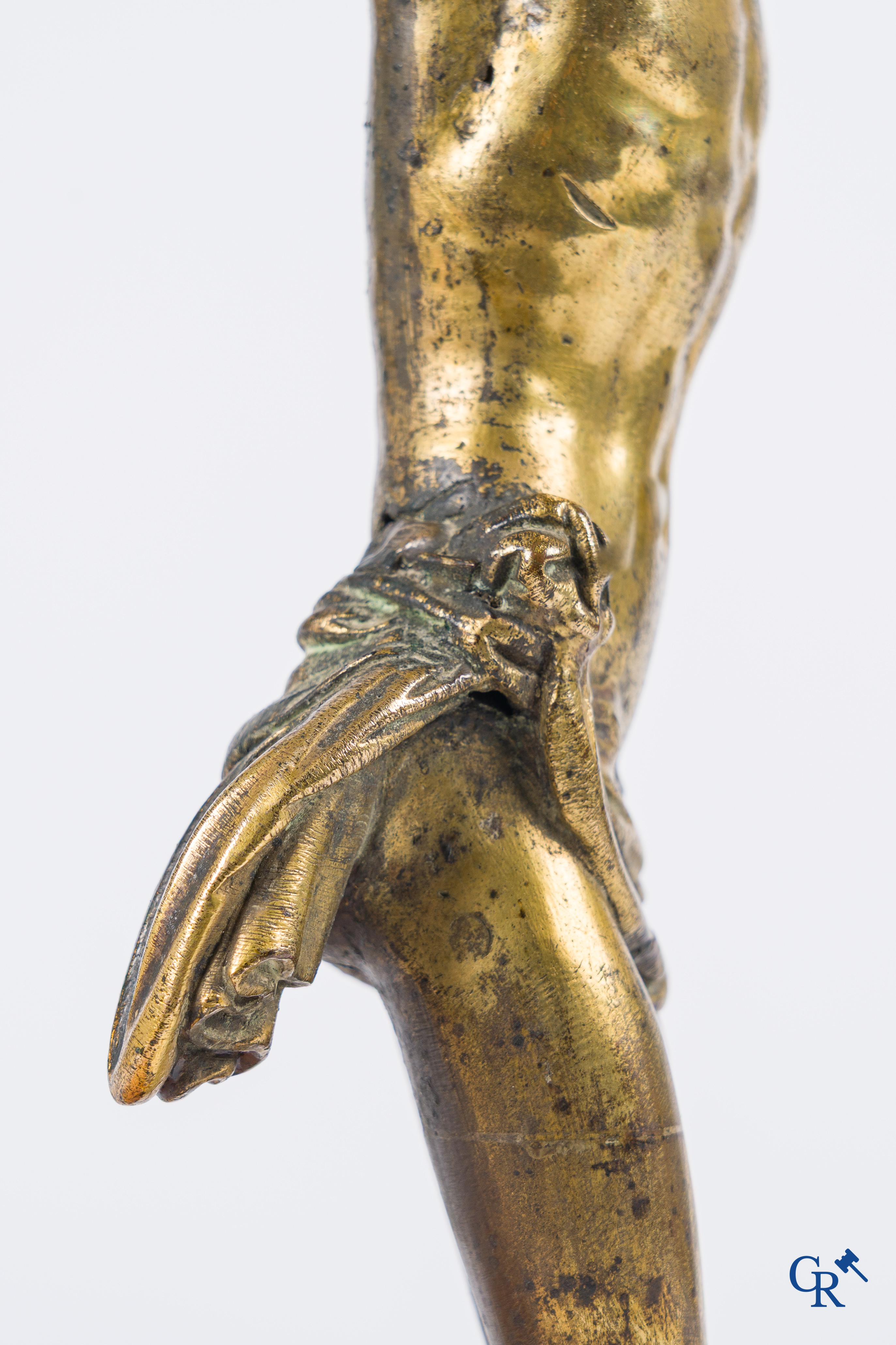 Representation of Christ in gilded bronze. 17th-18th century.