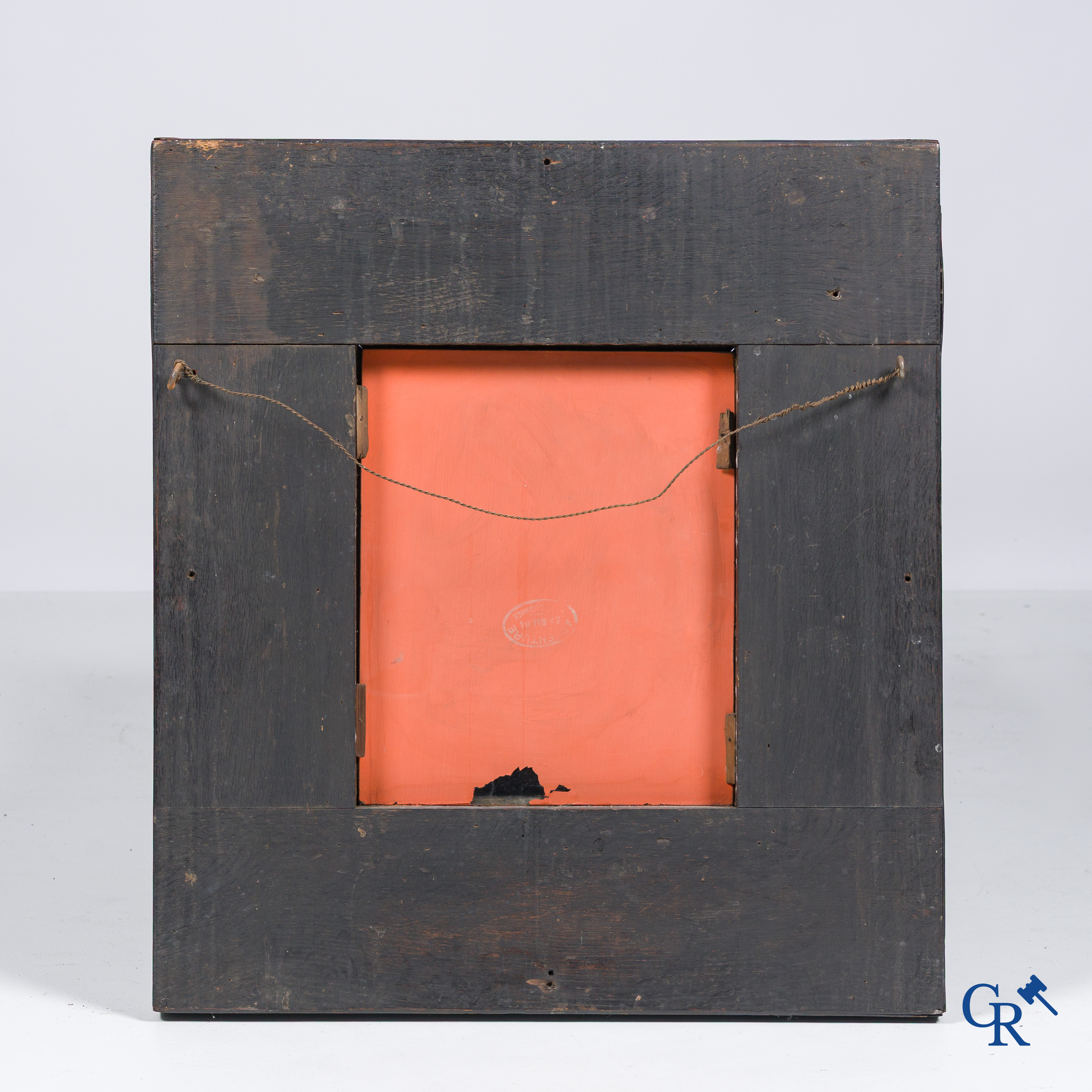 A mirror in ebony and inlay. 18th- 19th century.