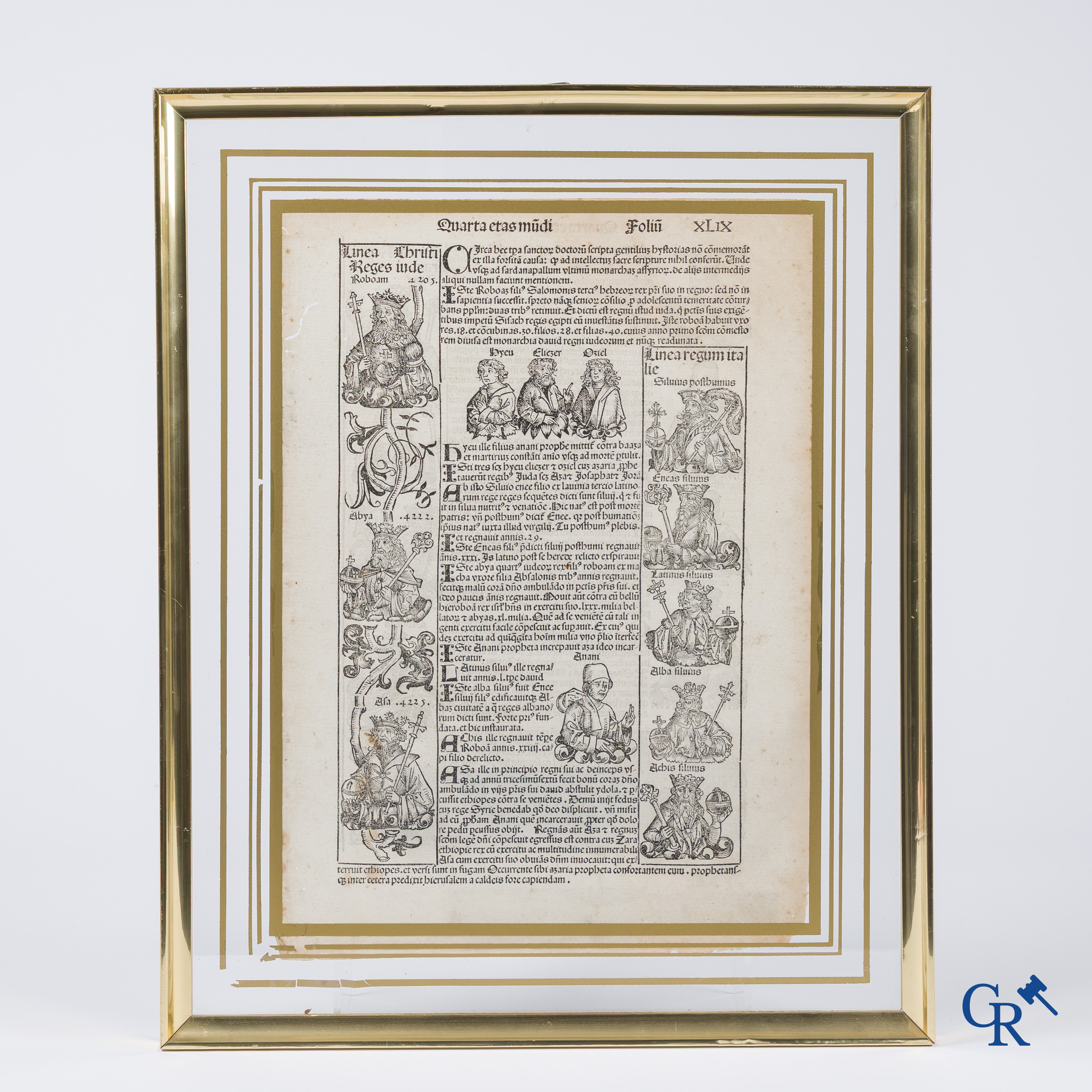 Hartmann Schedel (1440-1514), ingekaderde pagina uit de Nuremberg Chronicle.