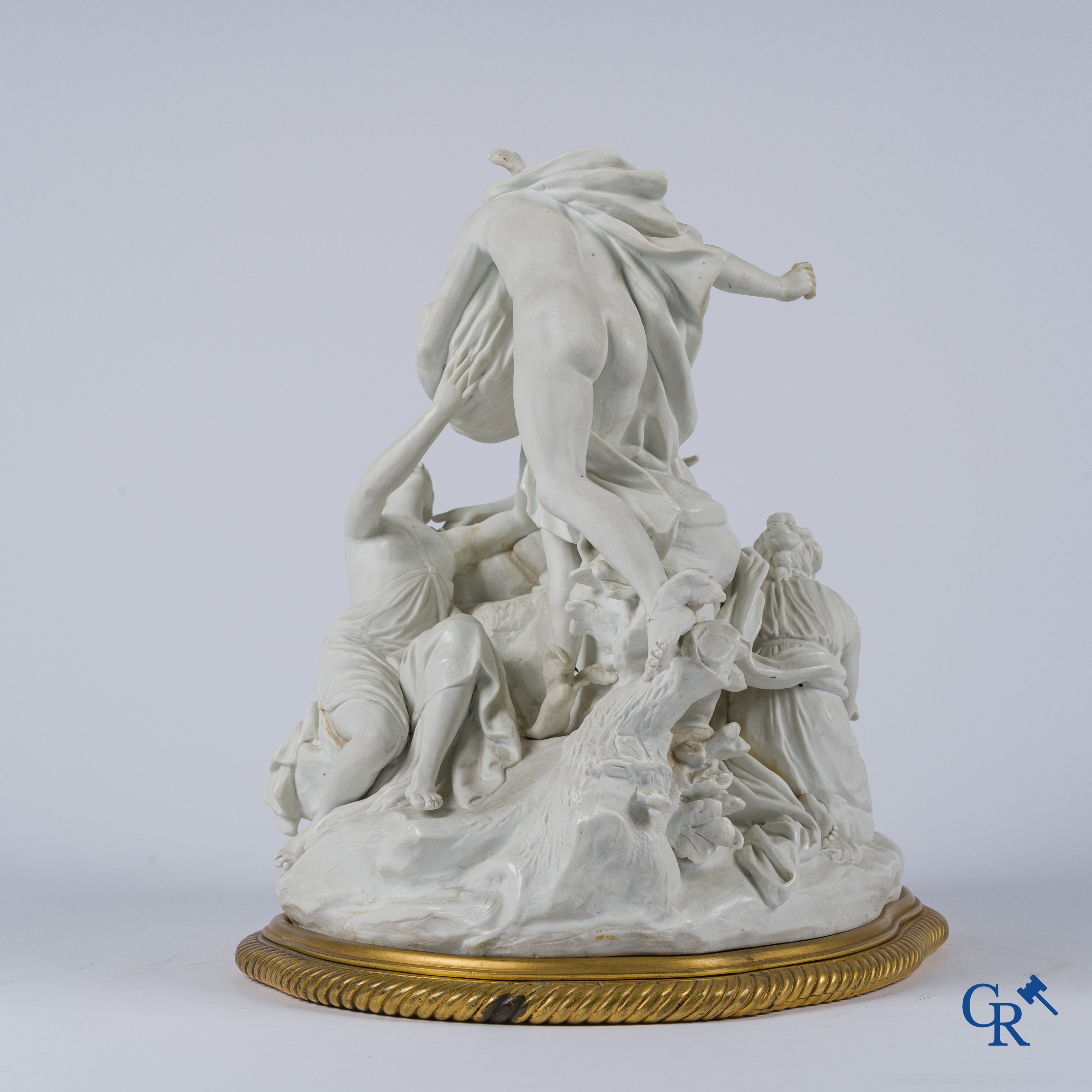 Sèvres, The Birth of Bacchus. Large group in biscuit porcelain on a bronze pedestal. Late 18th, early 19th century.