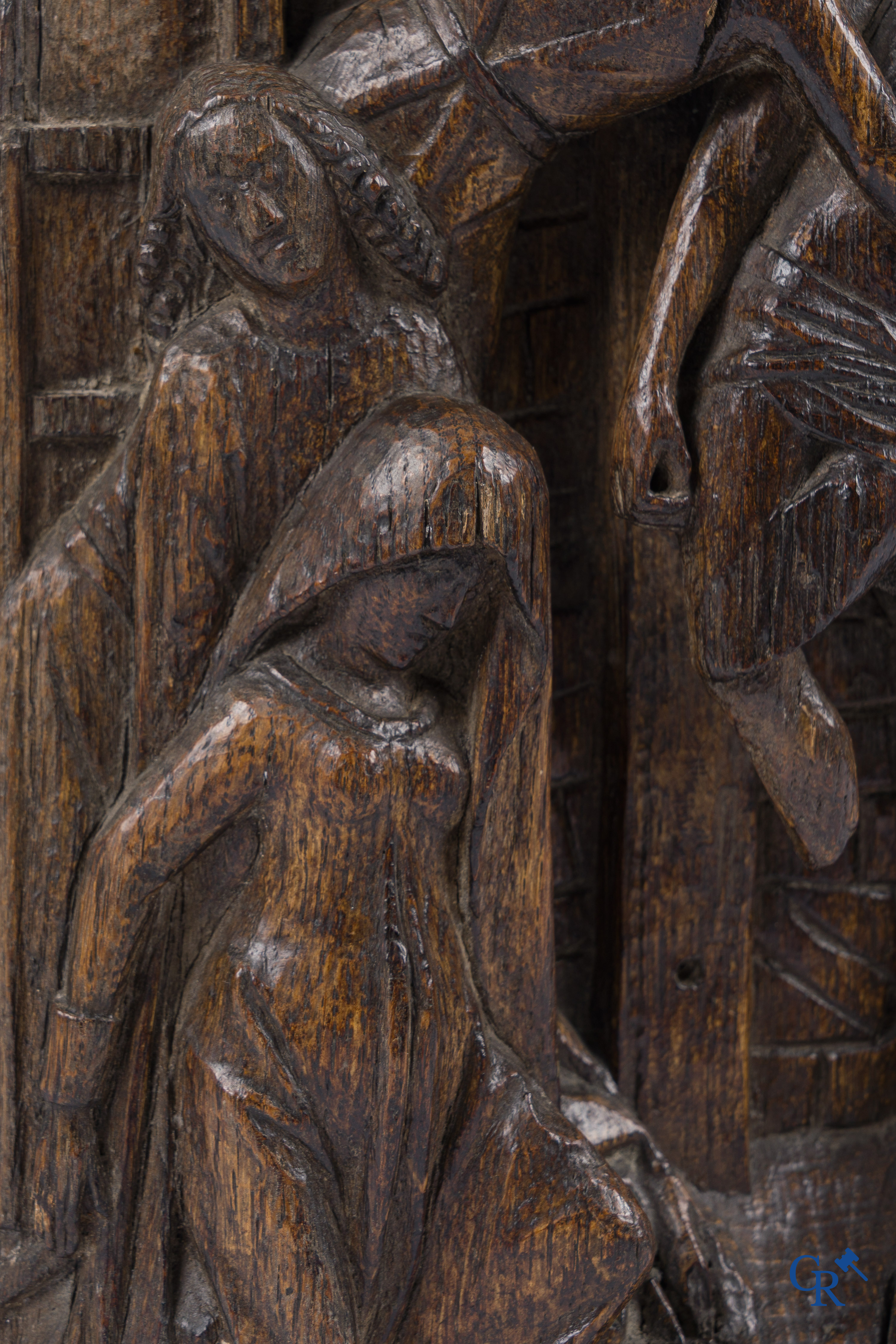 Retabelfragment, De Kruisafname, eikenhout. 16e eeuw.