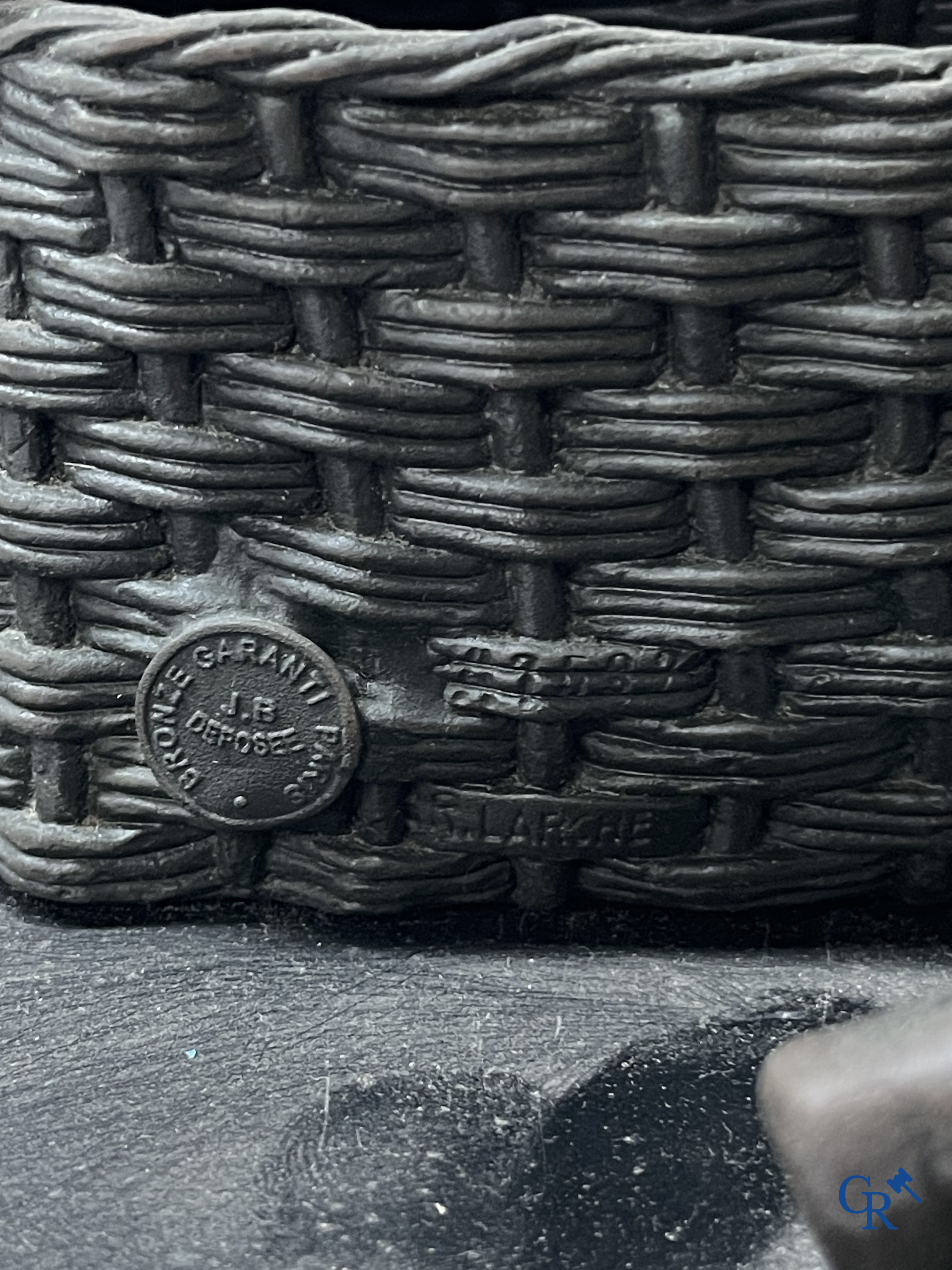 A bronze group after Raoul Larche with 5 children and a basket and 2 bronze statuettes after Chiparus. Posthumous 20th century.