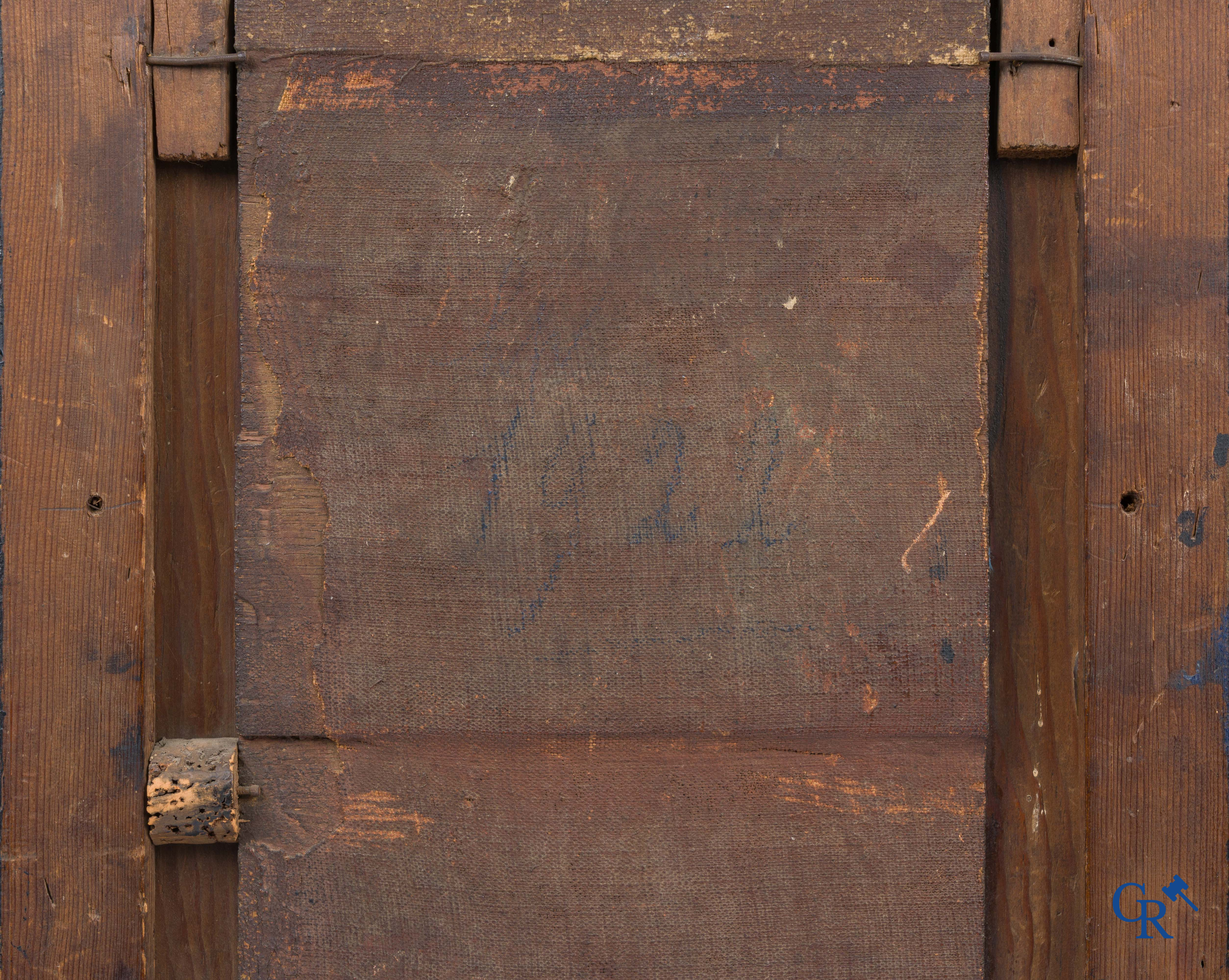 Schilderij, olie op paneel. Fragment van een groter schilderij. 17e eeuw.