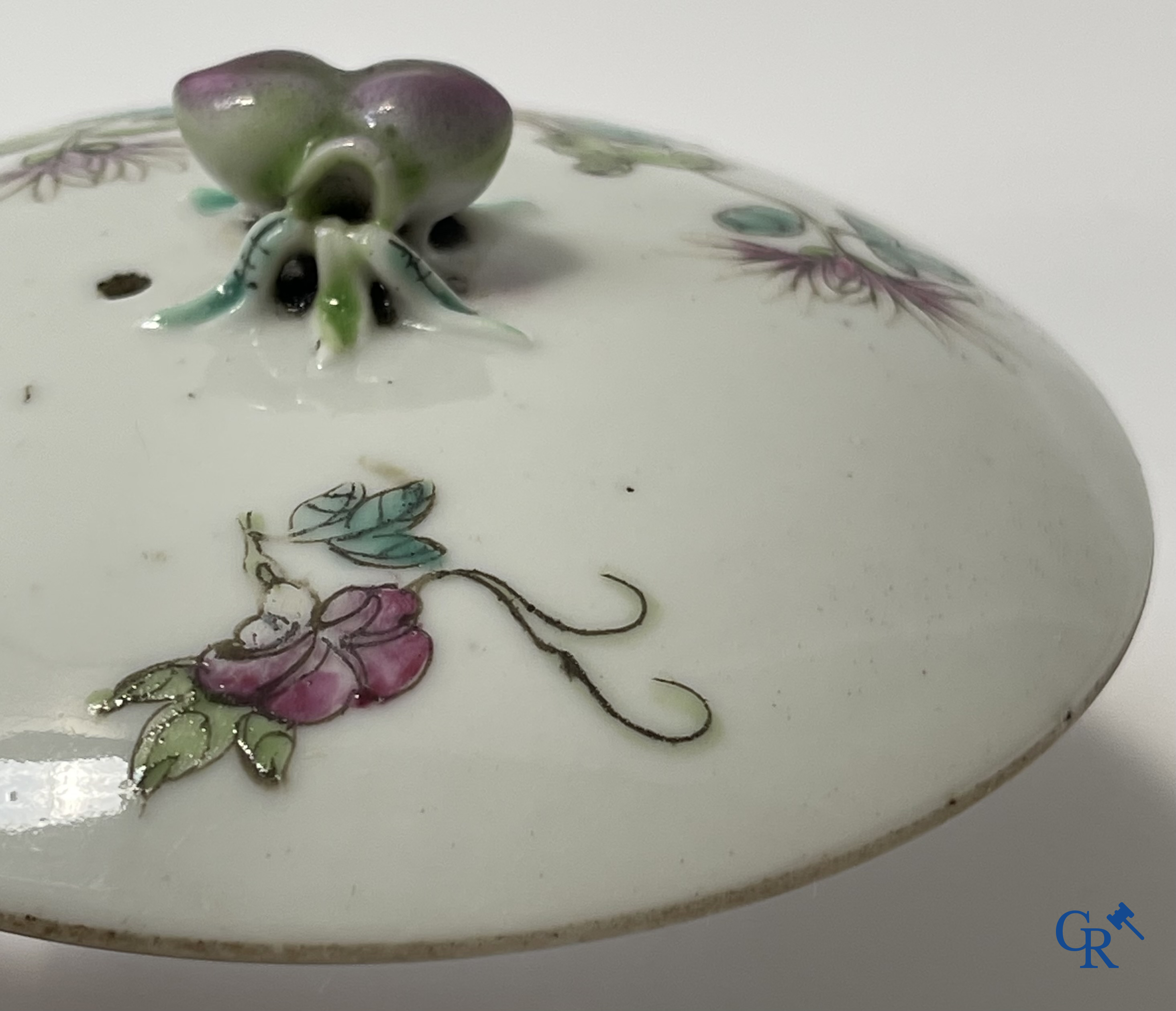 Asian Art, A finely painted Chinese teapot with floral decor. Marked.