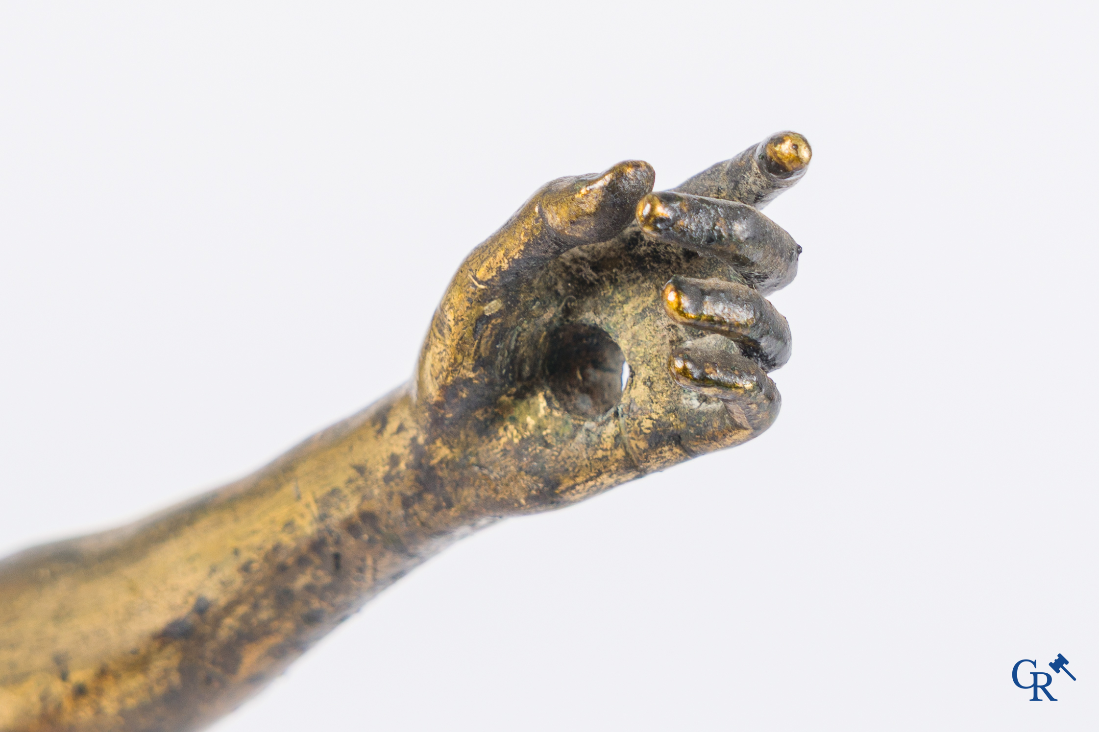 Representation of Christ in gilded bronze. 17th-18th century.