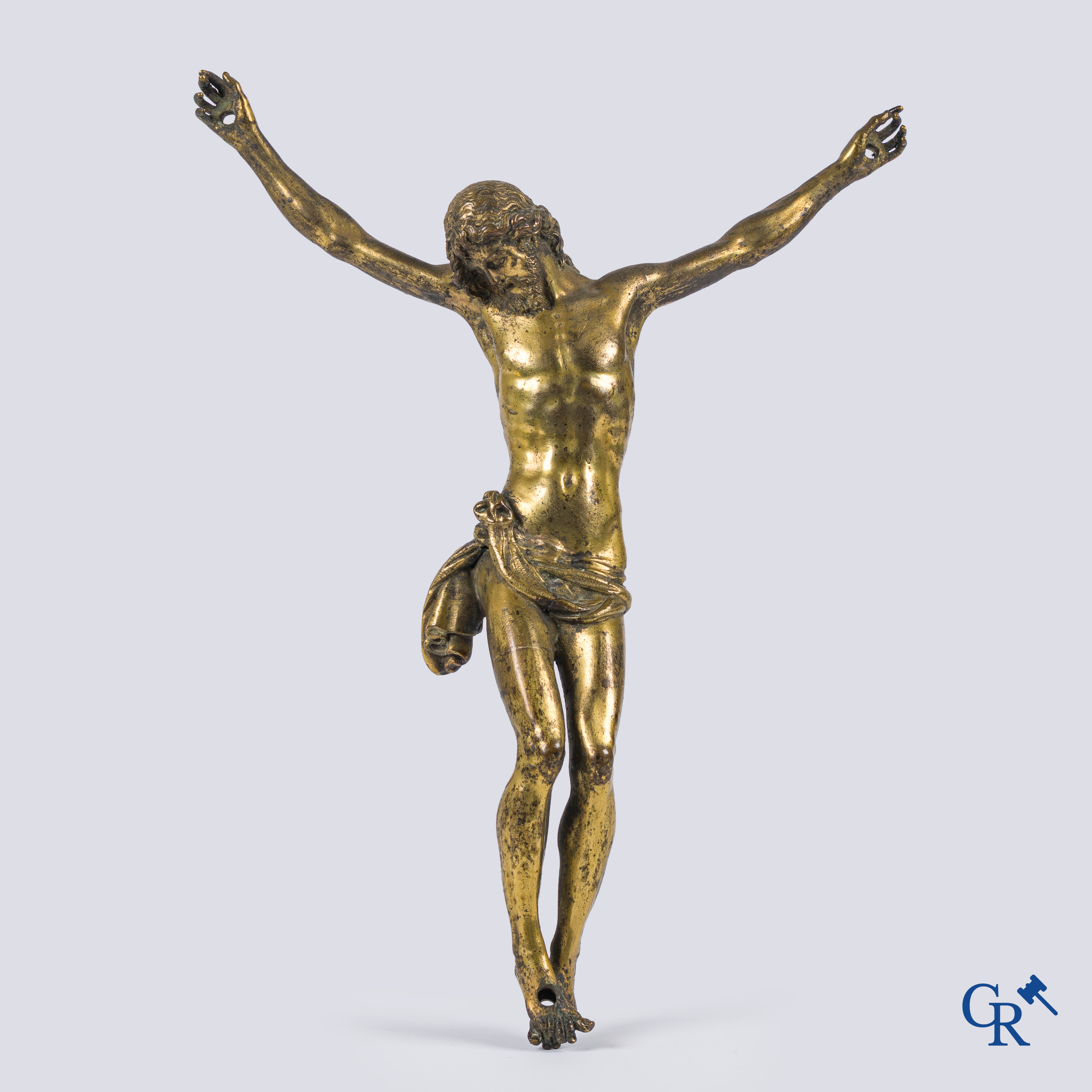 Representation of Christ in gilded bronze. 17th-18th century.