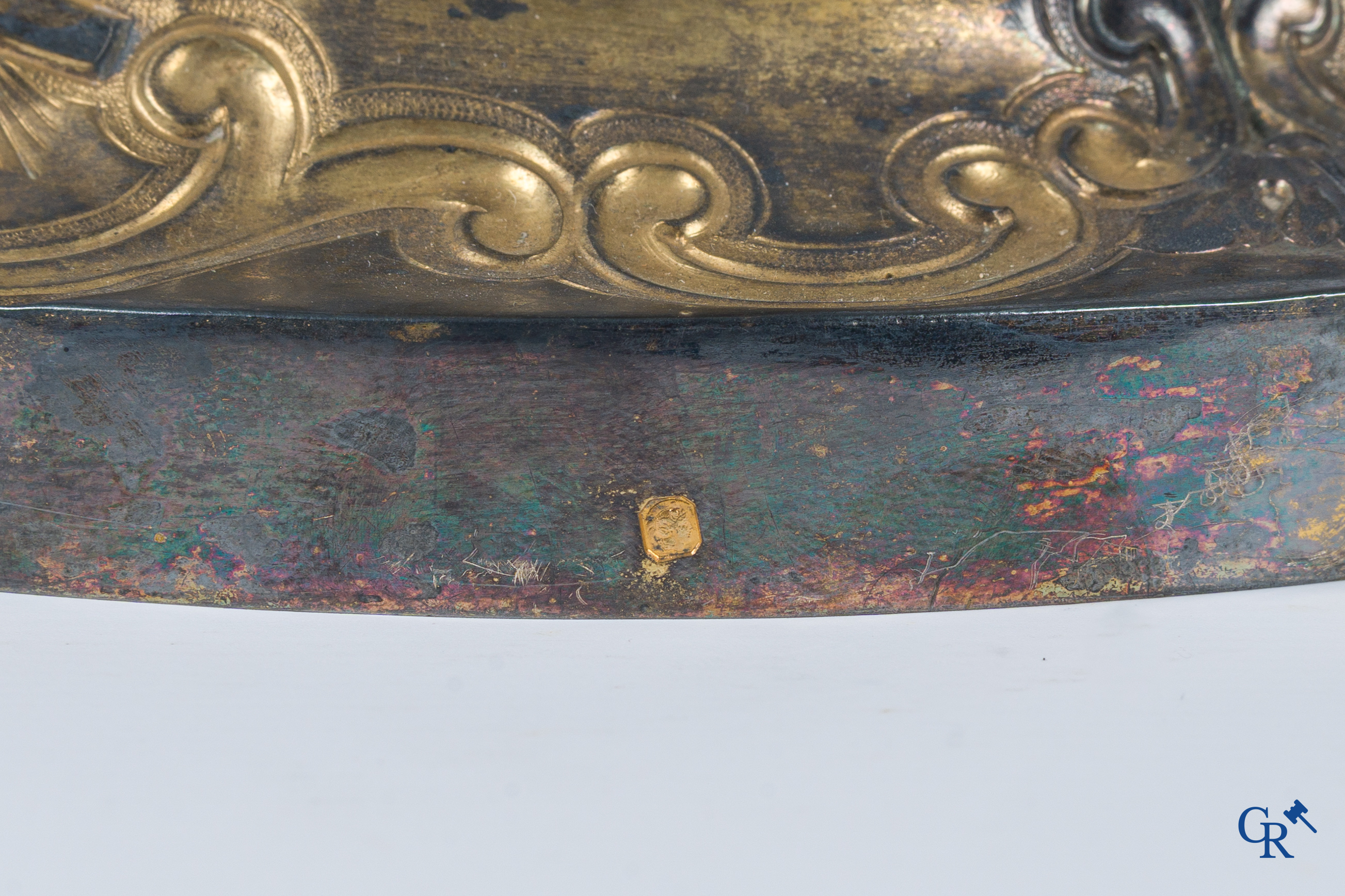 Martin & Dejean, orfèvres. A relief decorated chalice in silver and vermeil. Paris, 1st half of the 19th century.