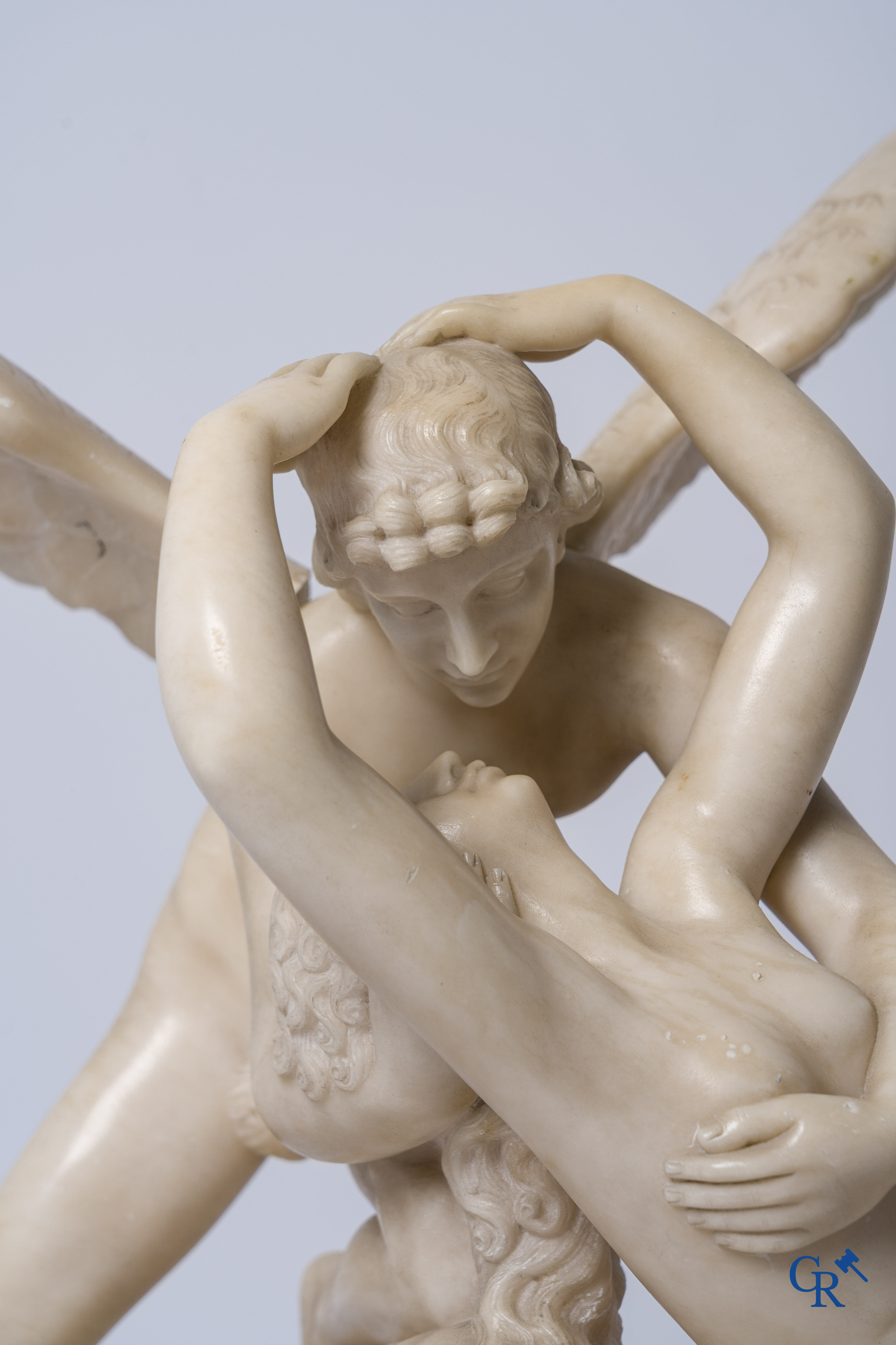 Antonio Canova (d'après) Albast. Psyché ranimée par le baiser de l'Amour. Vers 1920.