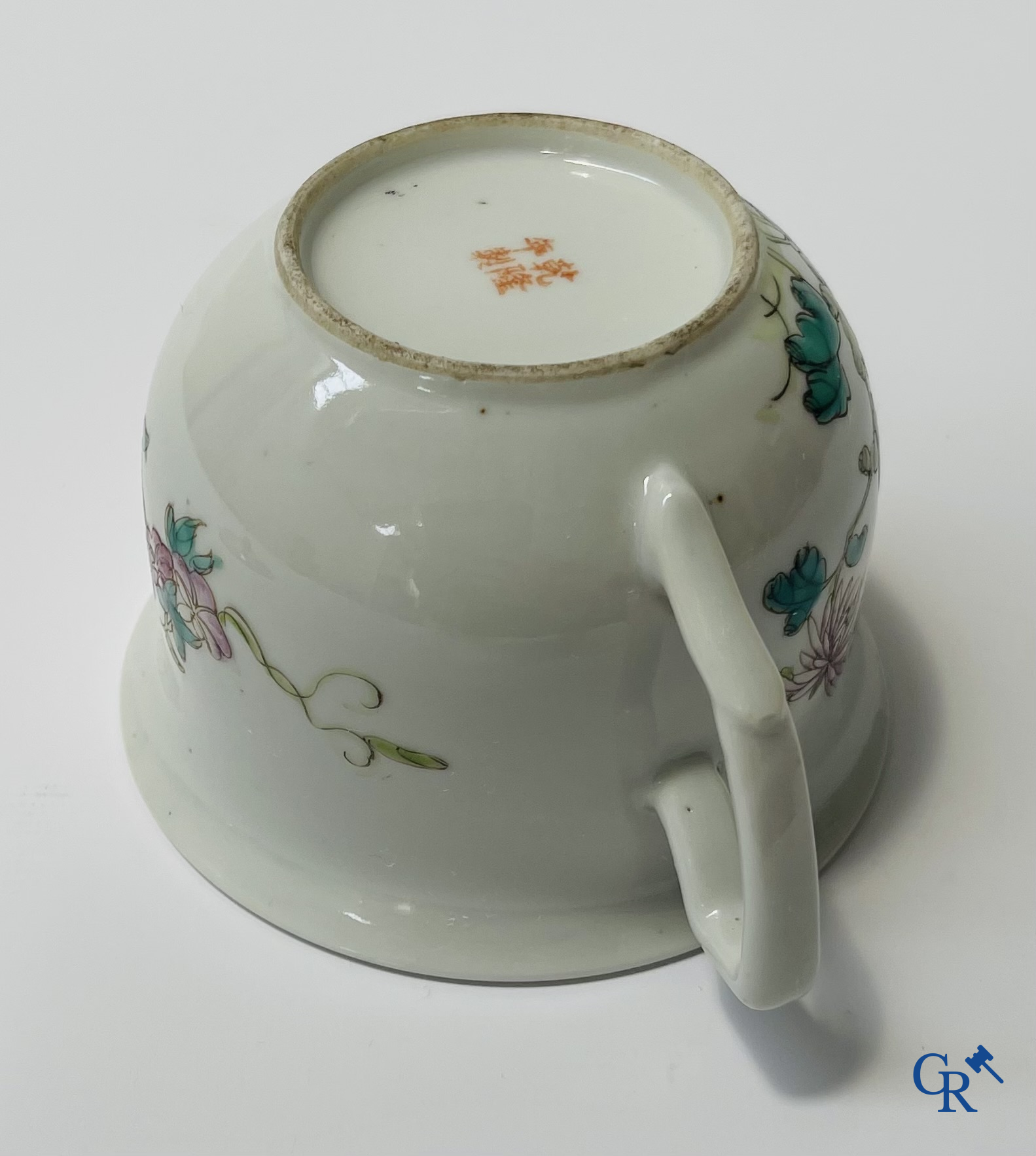 Asian Art, A finely painted Chinese teapot with floral decor. Marked.