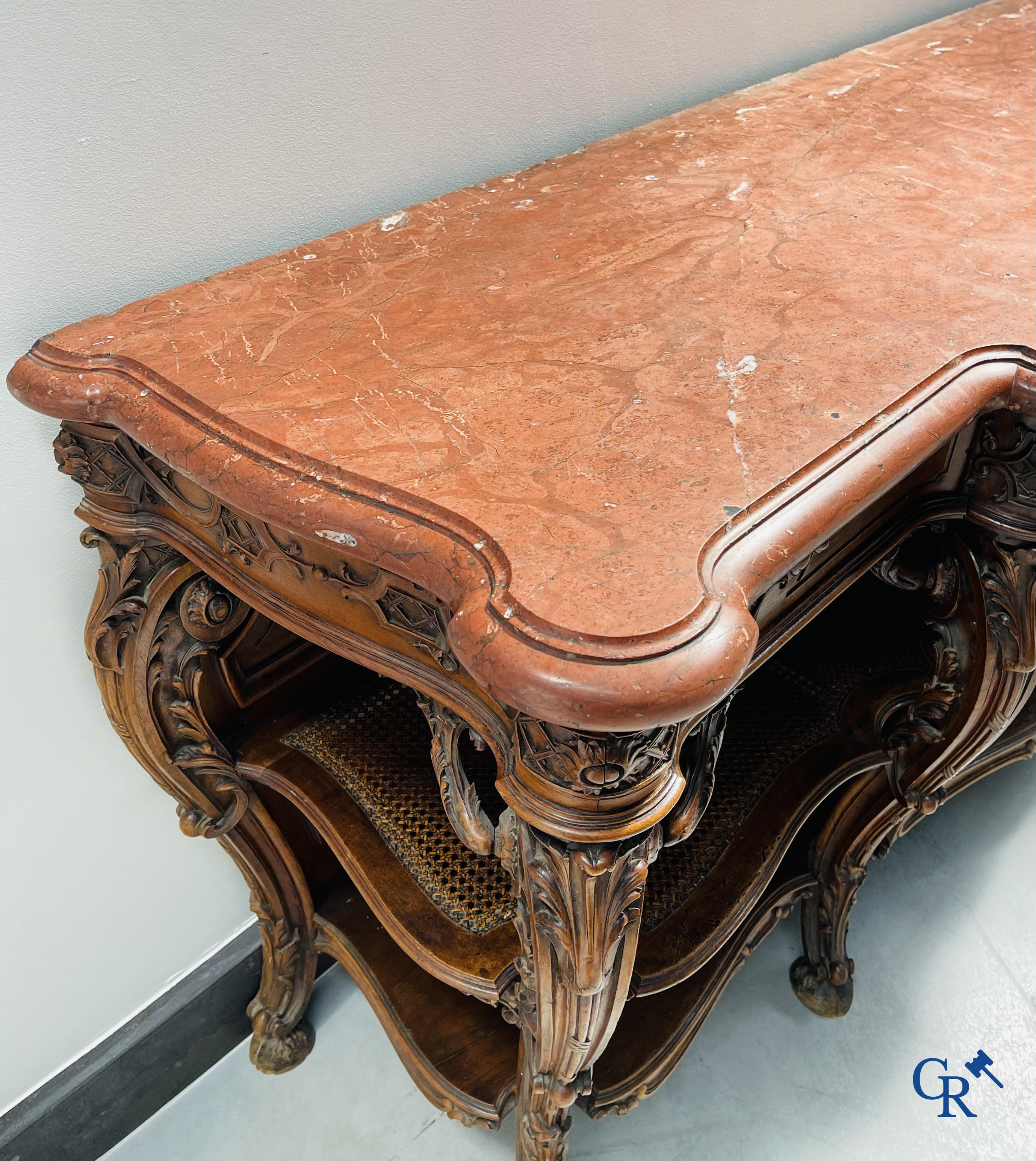 Maison Roll, 42, Rue Faubourg St. Antoine Paris. An exceptionally dessert furniture in carved walnut. LXVI style.