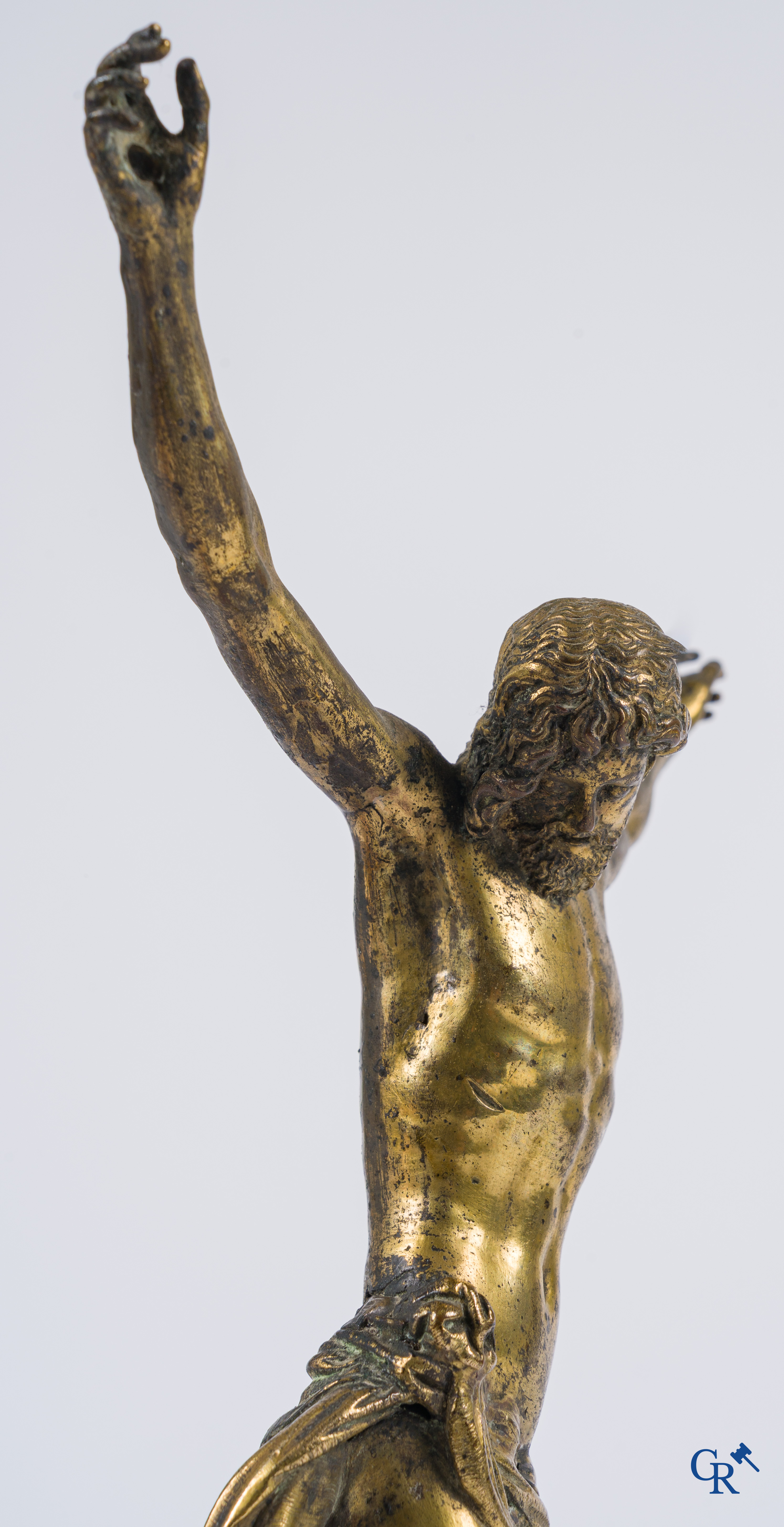 Representation of Christ in gilded bronze. 17th-18th century.