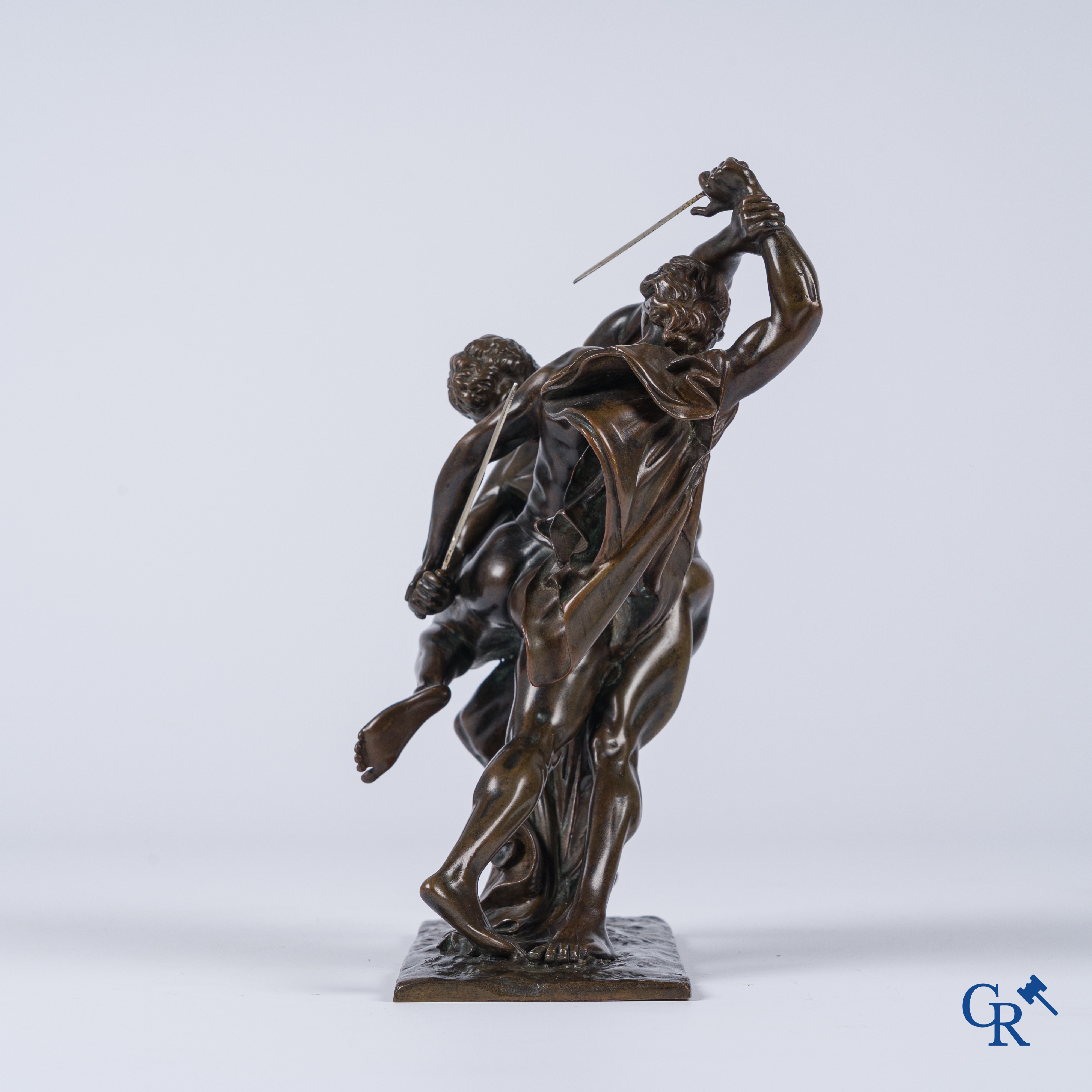 D'après Johann Peter Molin (1814-1873) "Le combat" Bronze à patine brune. XIXème siècle.