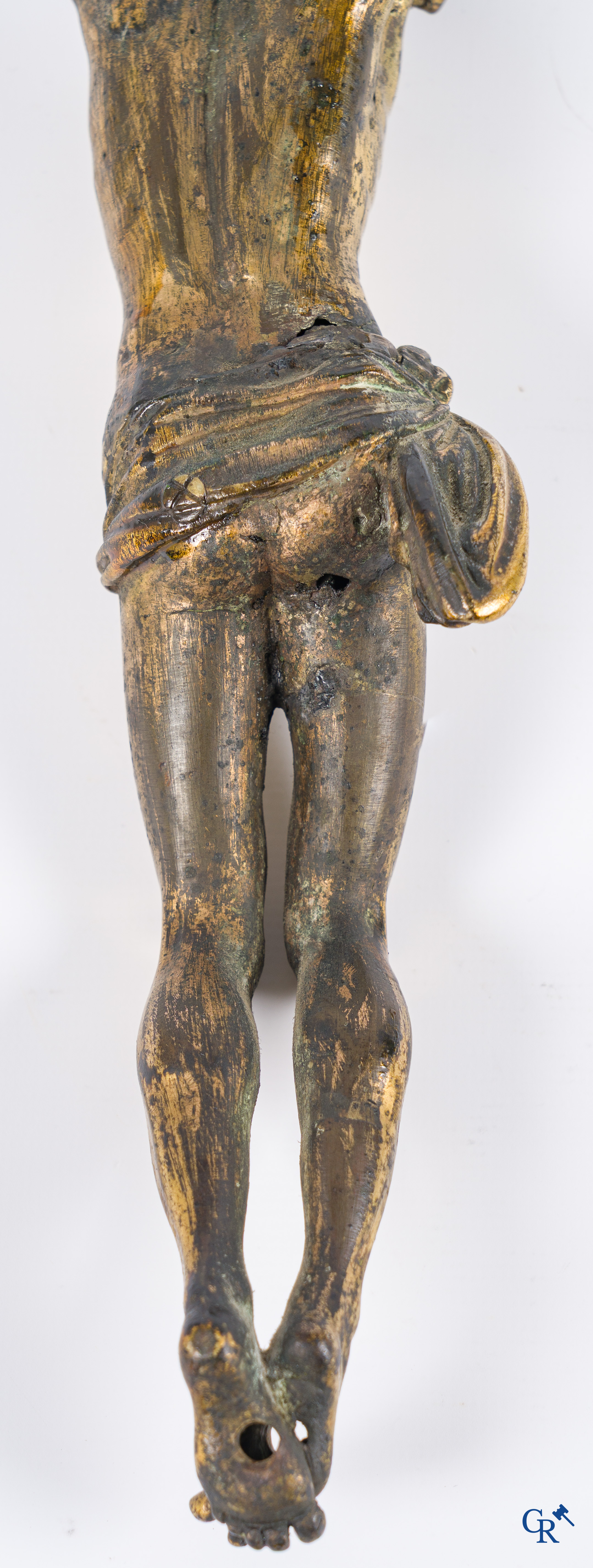 Representation of Christ in gilded bronze. 17th-18th century.