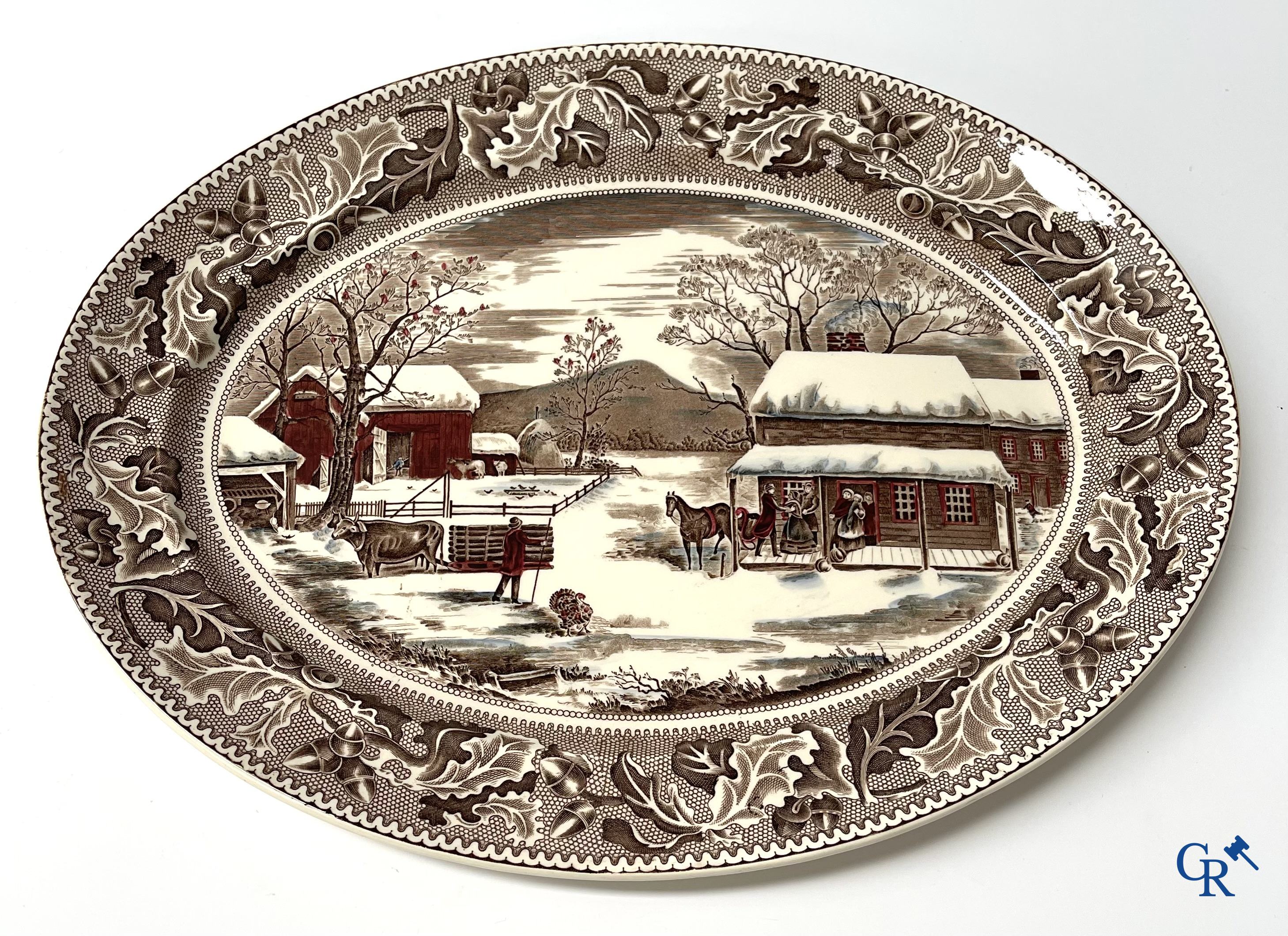 A large lot of brocante including Royal Dux, Biscuit statues, porcelain, globes, spelter statues, table lamp, chandelier etc.