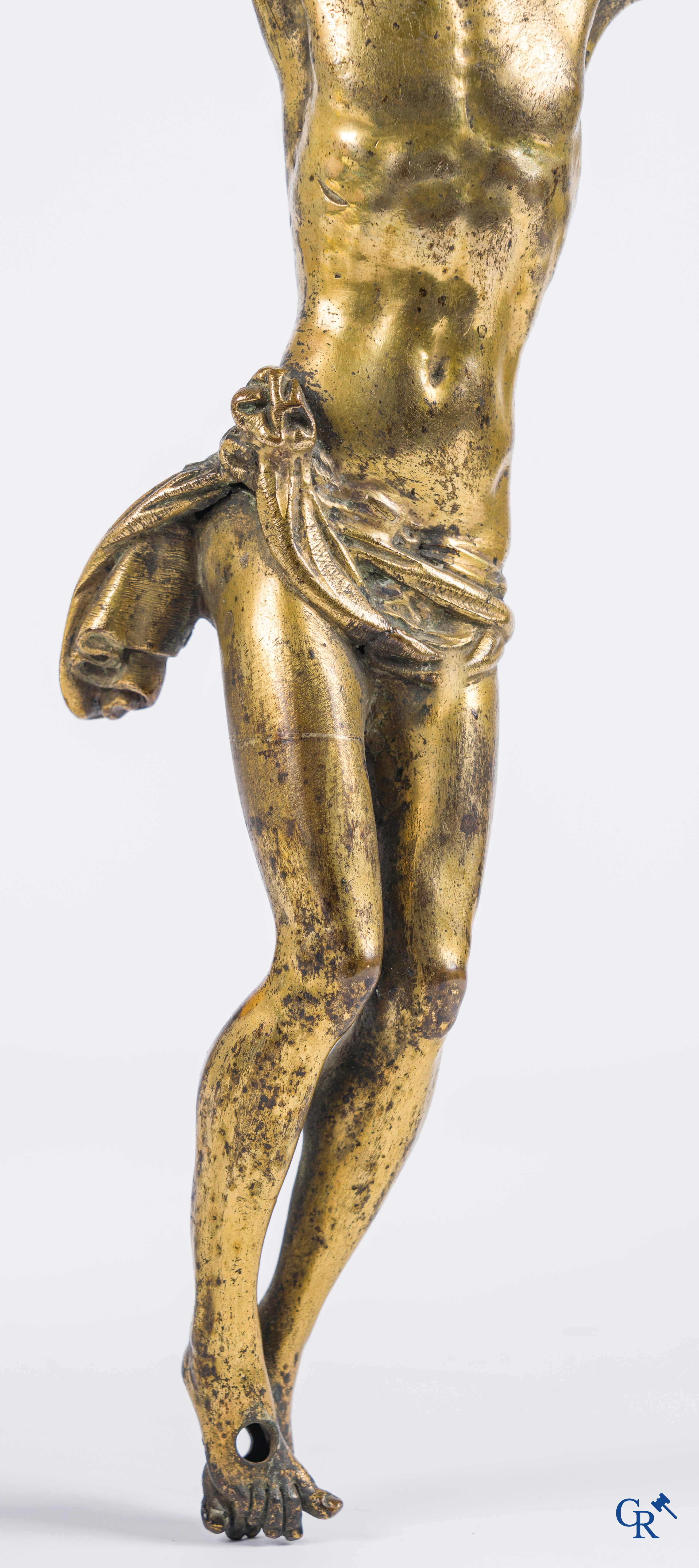 Representation of Christ in gilded bronze. 17th-18th century.