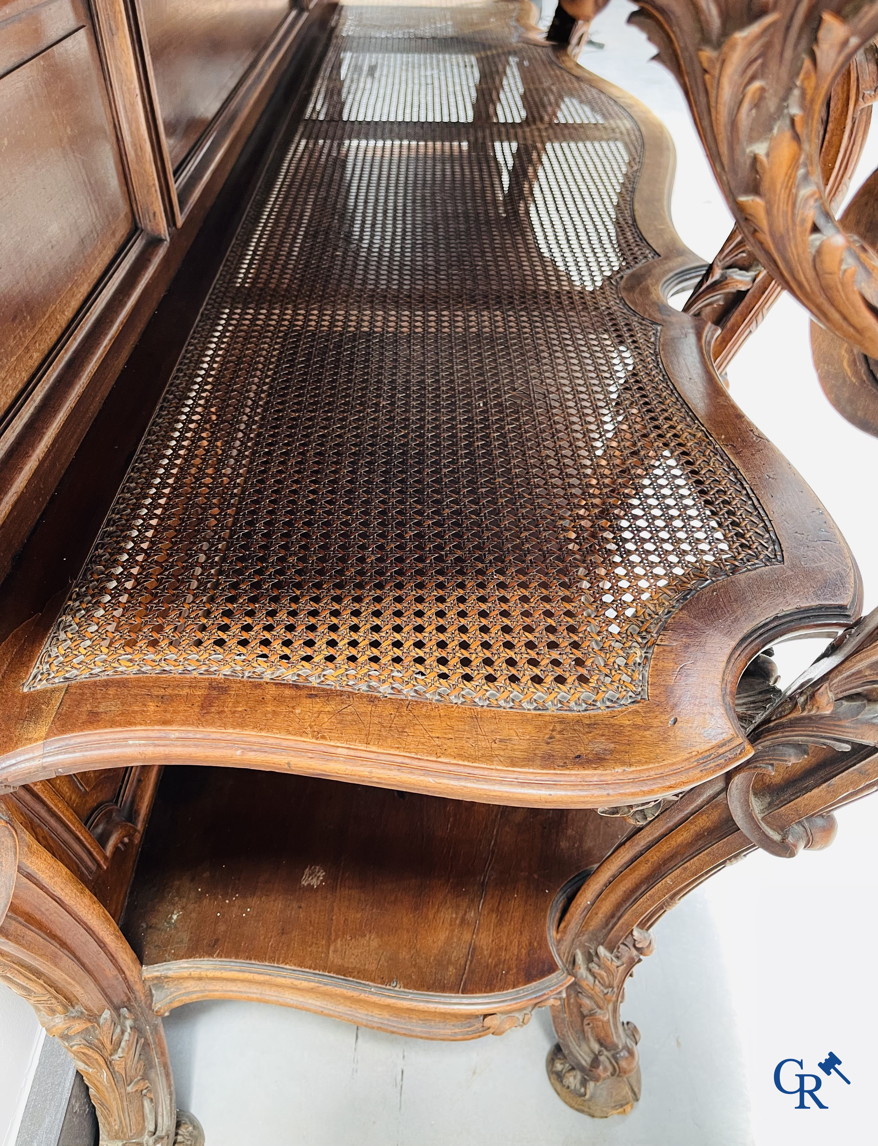 Maison Roll, 42, Rue Faubourg St. Antoine Paris. An exceptionally dessert furniture in carved walnut. LXVI style.