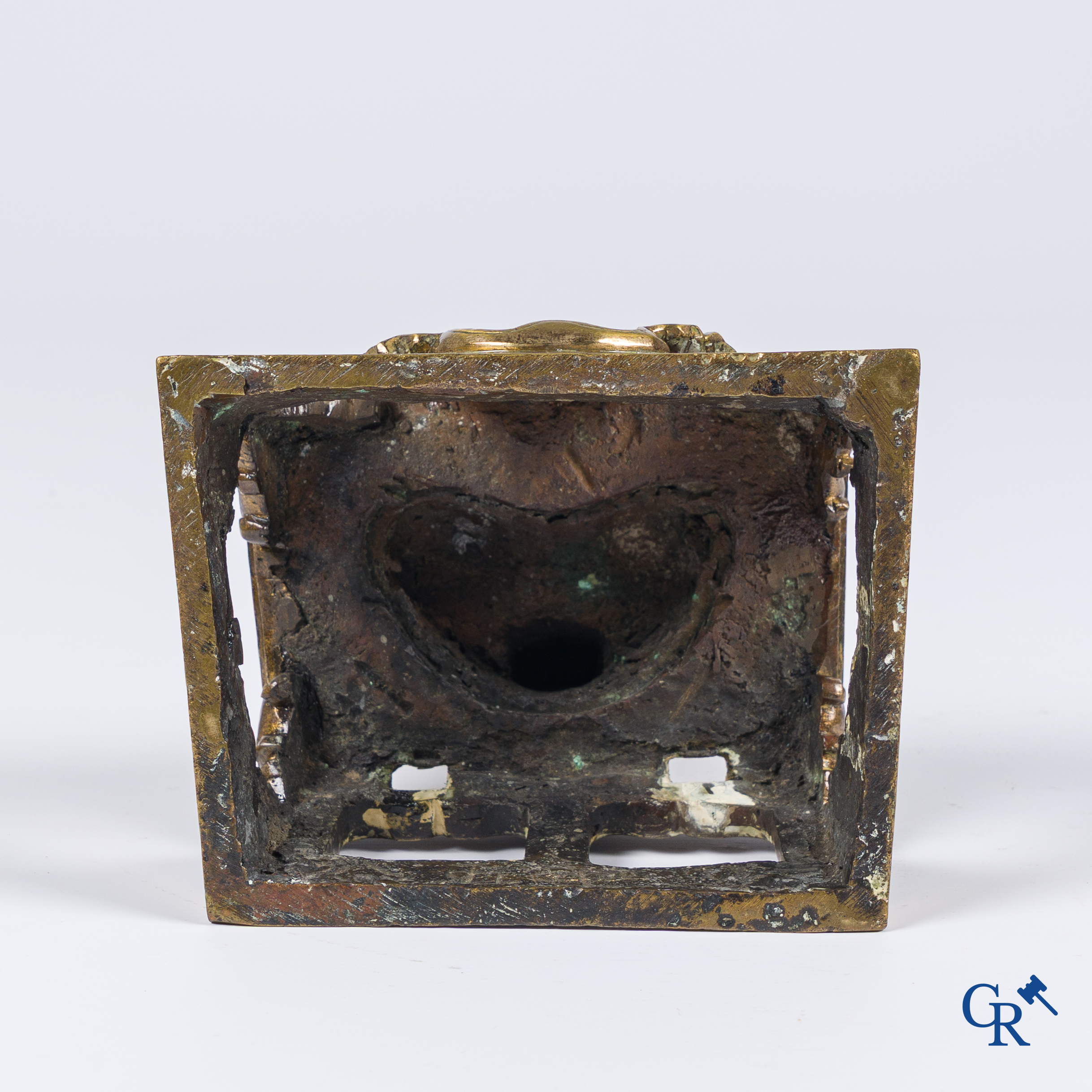 Asian Art, A Sino-Tibetan gilded bronze figure of Buddha Amitayes.